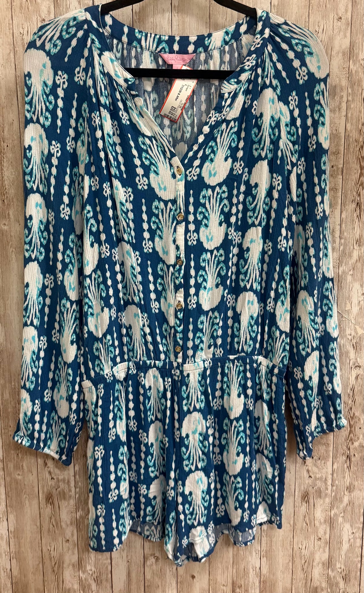 Size L LILLY PULITZER Blue Print Romper
