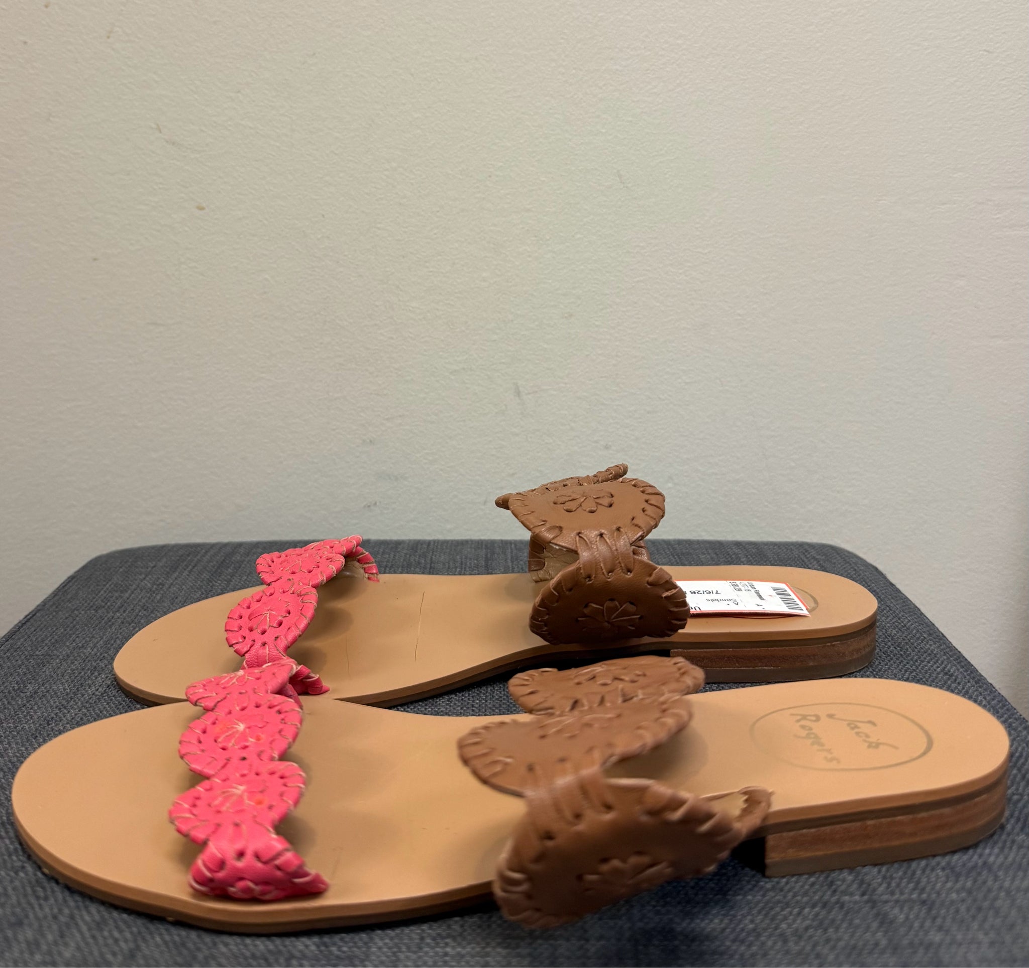 8 JACK ROGERS PINK AND BROWN Sandals