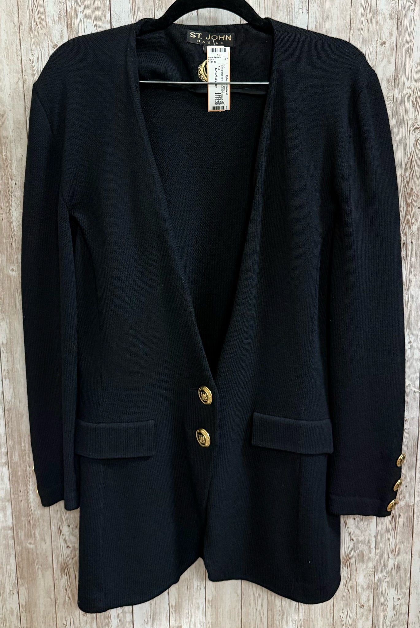 Size 10 ST JOHN BLACK KNIT 2 PC PANT SET