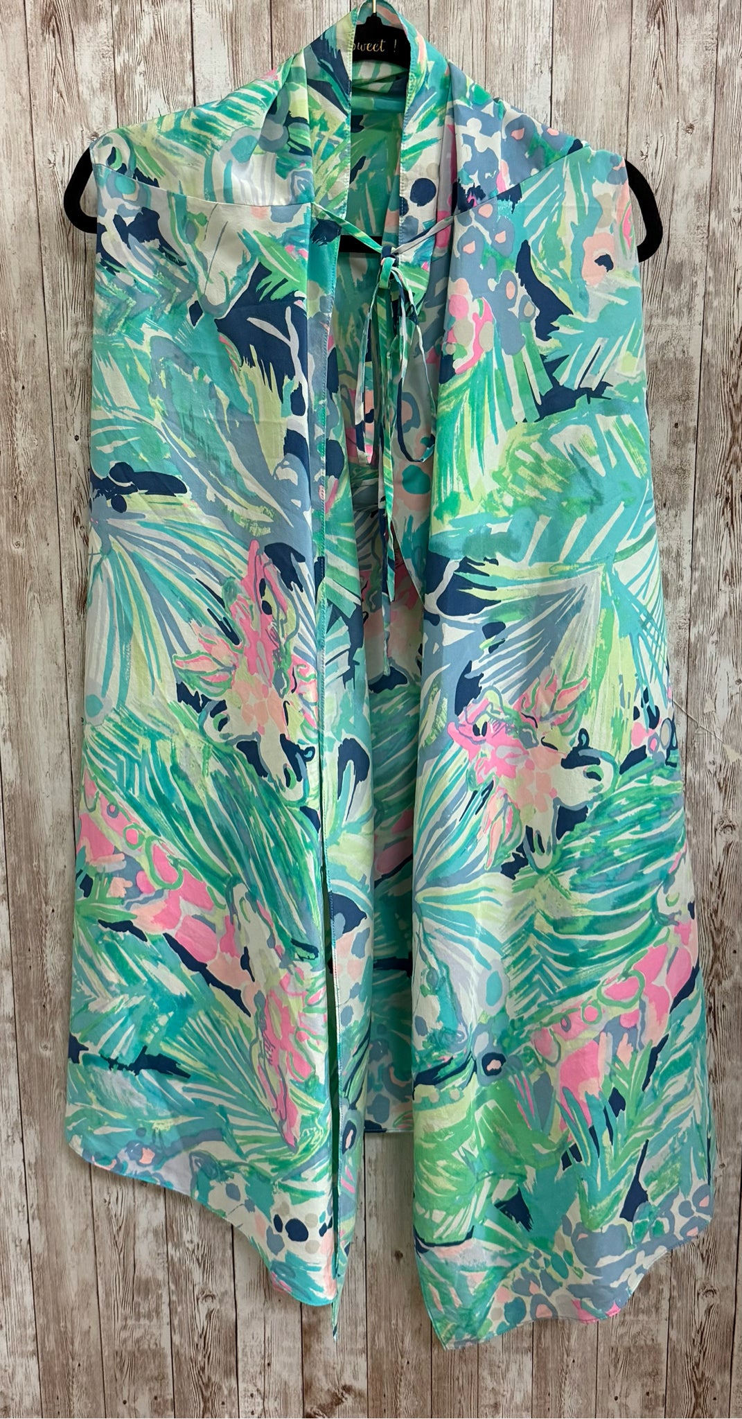 Size S/M LILLY PULITZER TURQUOISE PRINT Duster