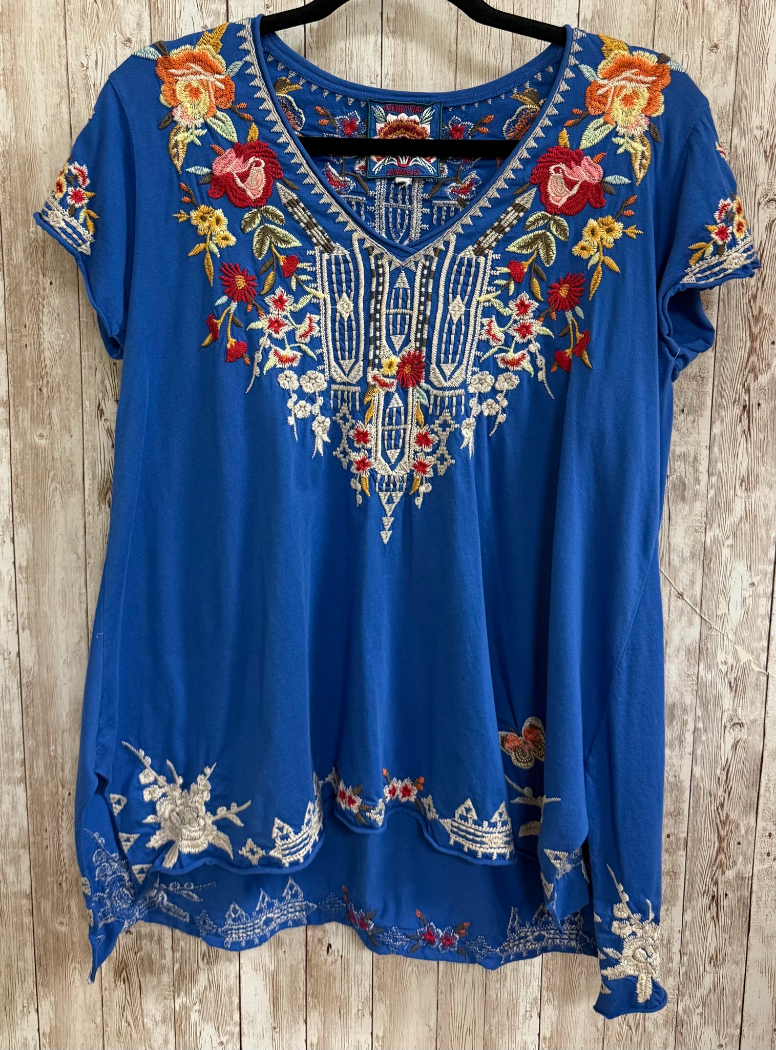 Size M JOHNNY WAS Blue Top