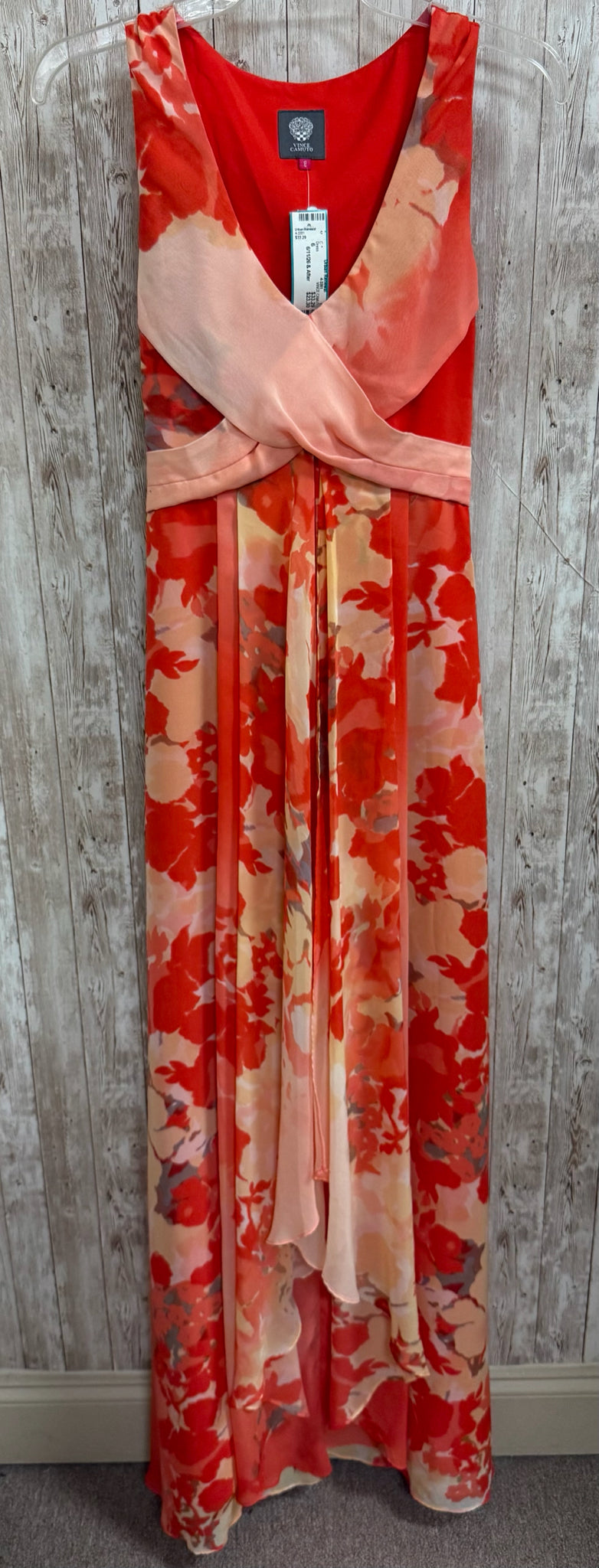 Size 6 VINCE CAMUTO Orange Print Dress