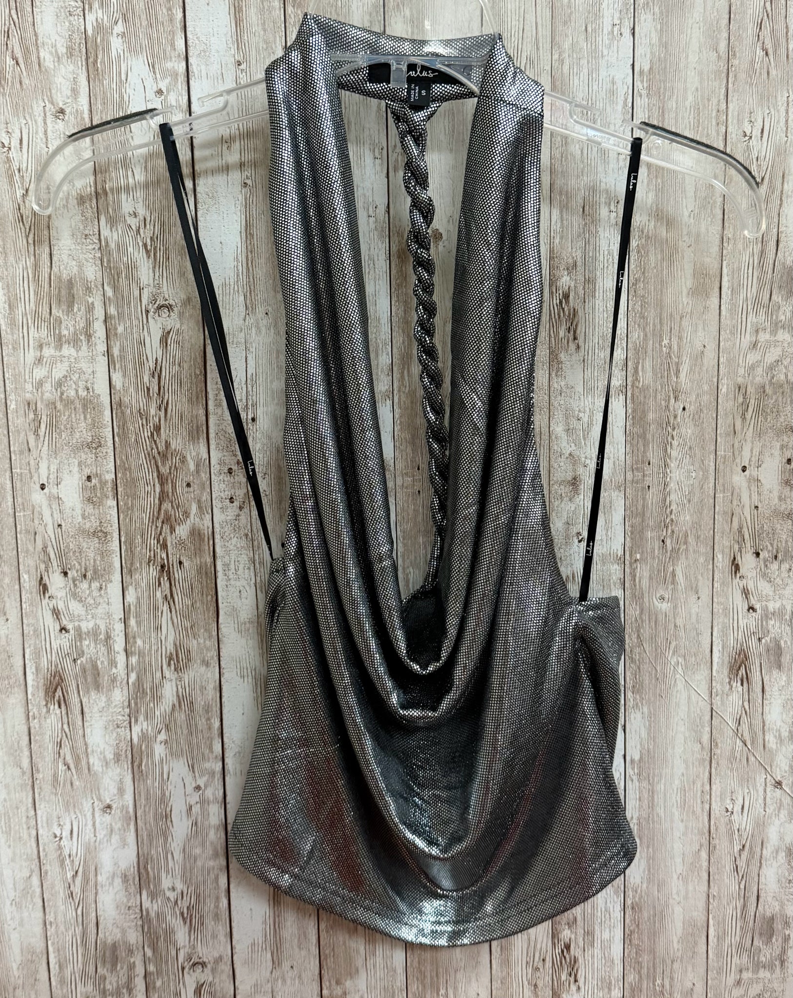 Size S LULUS Silver Top