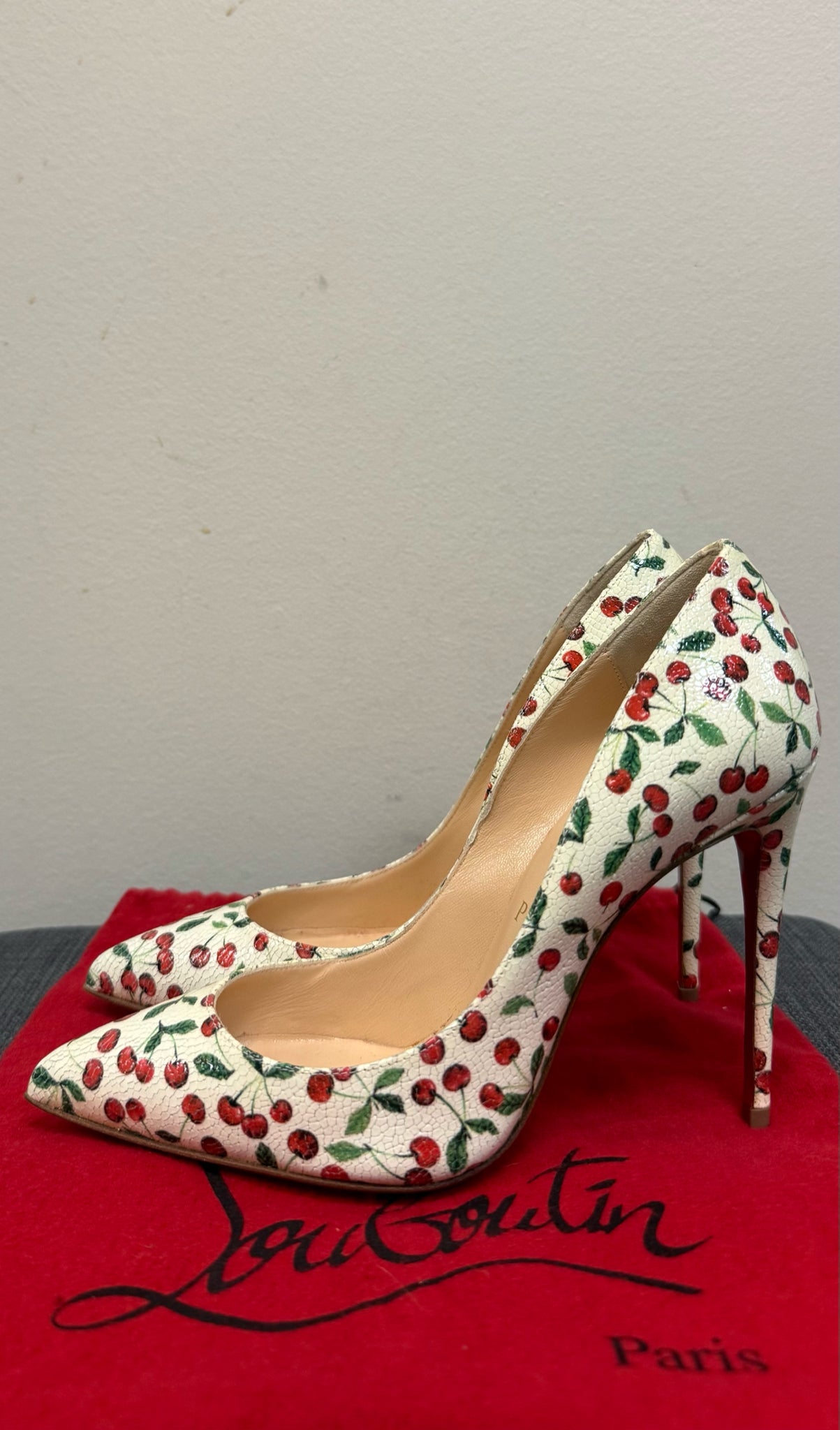 5 Christian Louboutin CREAM PRINT SHOES