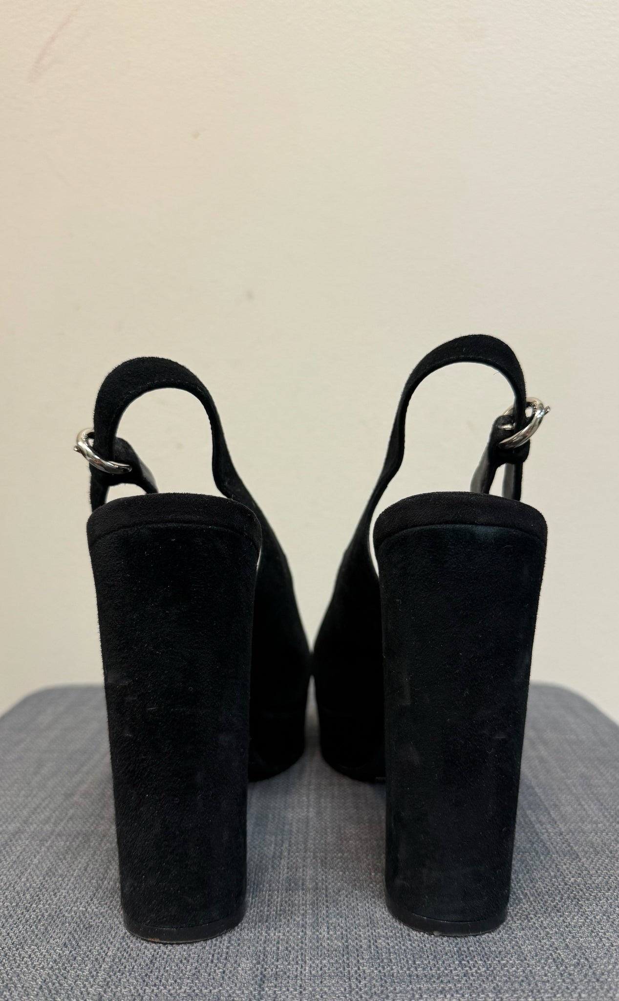 JEFFREY CAMPBELL 8 BLACK SUEDE SHOES