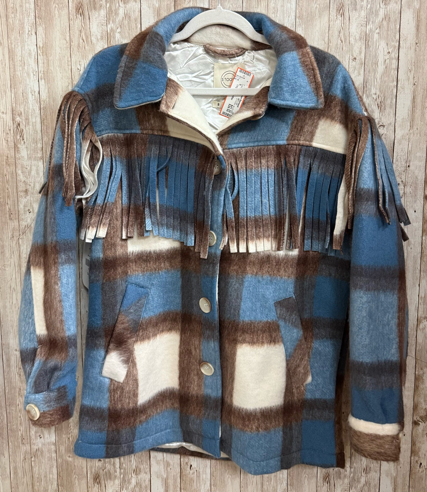 BLUE AND BROWN STOOSH Size S SHACKET