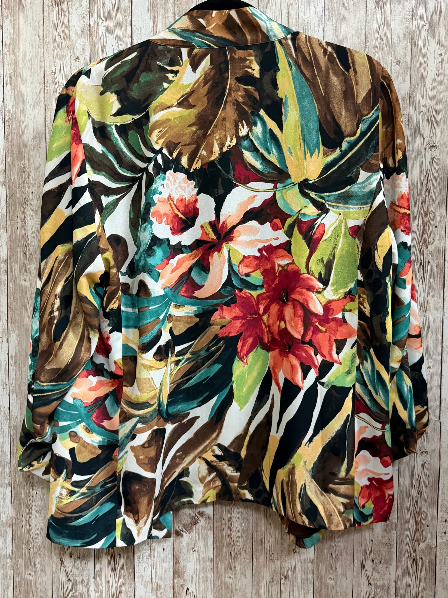 Size L CHICO'S Brown Print Cardigan