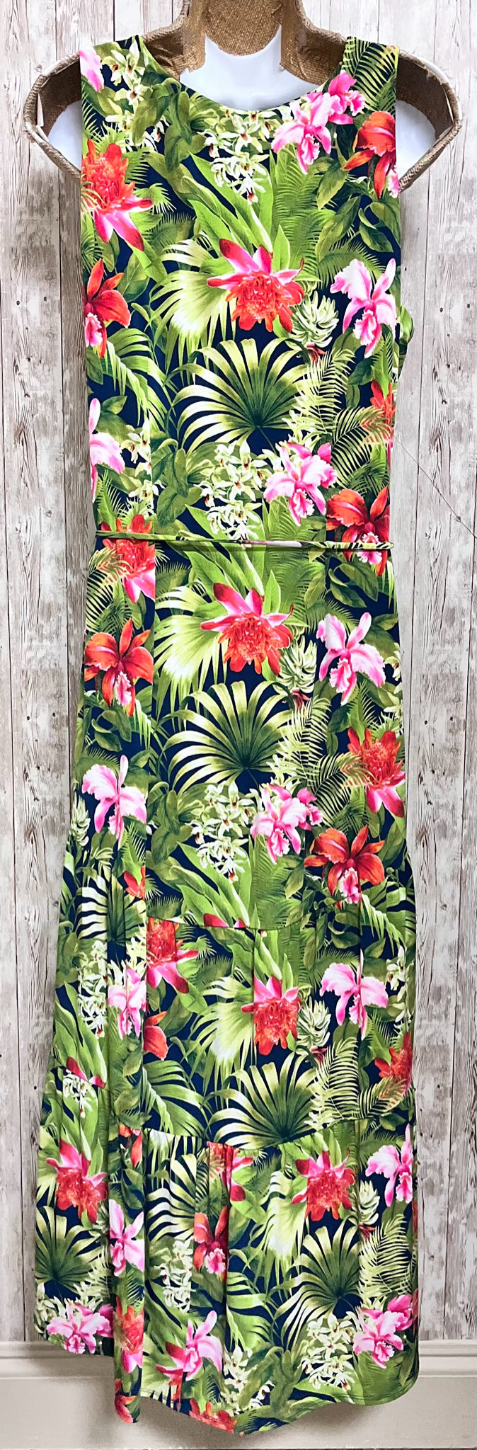 TOMMY BAHAMA Size M GREEN FLORAL Dress