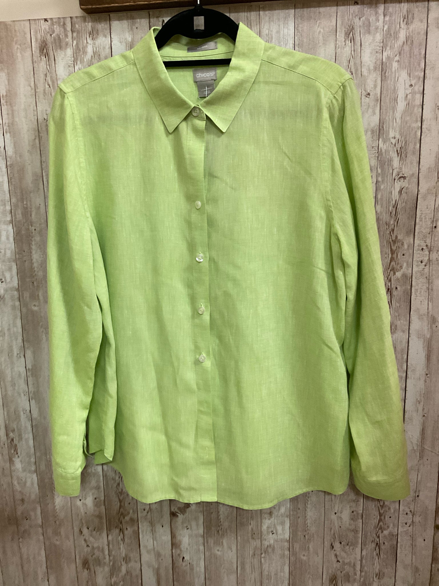 Size L CHICO'S LIME Blouse