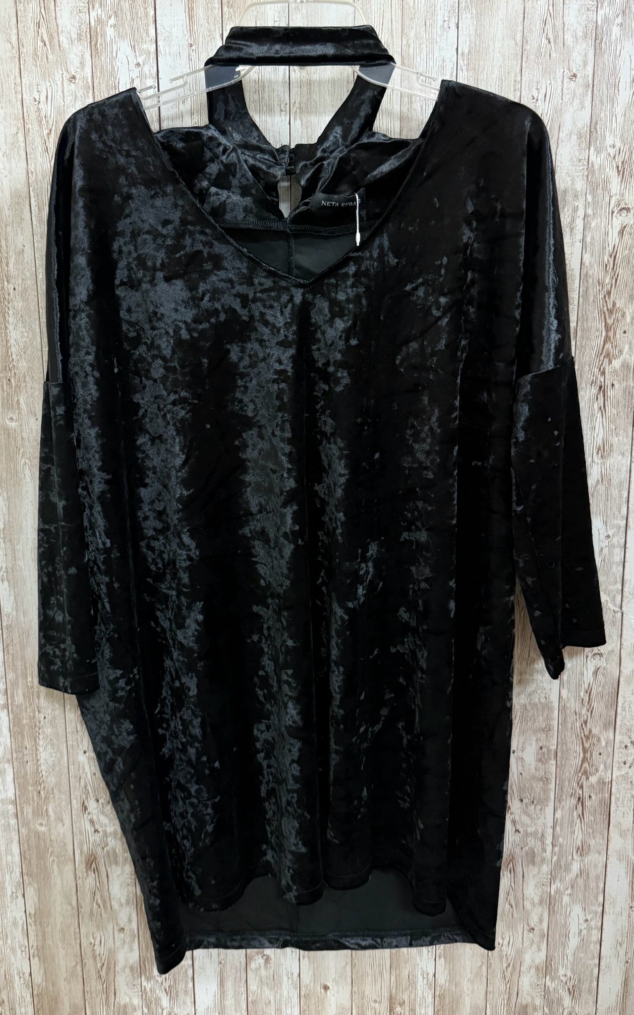 Size M NETA EFRATI BLACK VELOUR Dress