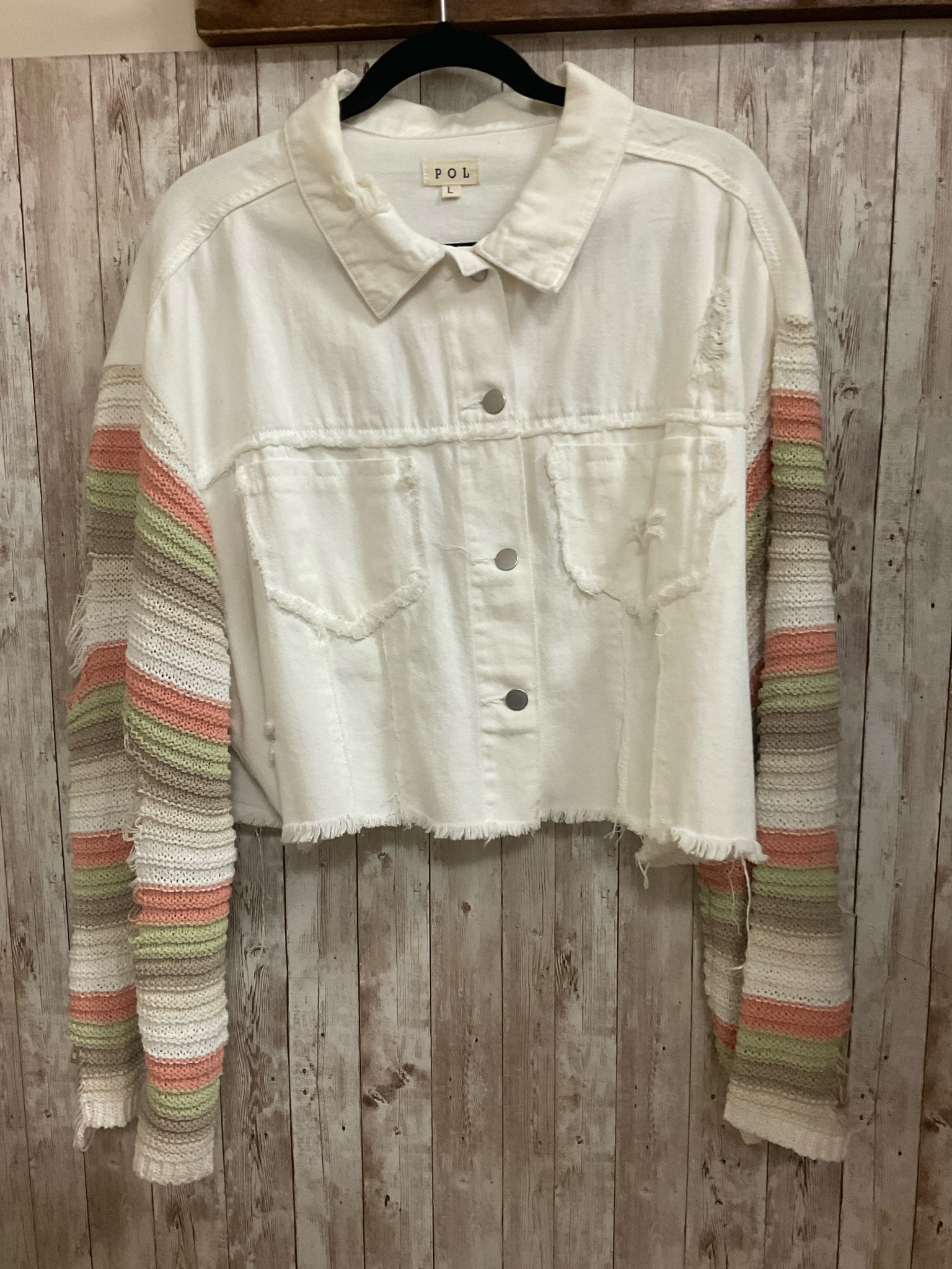 Size L POL WHITE MULTI Jacket