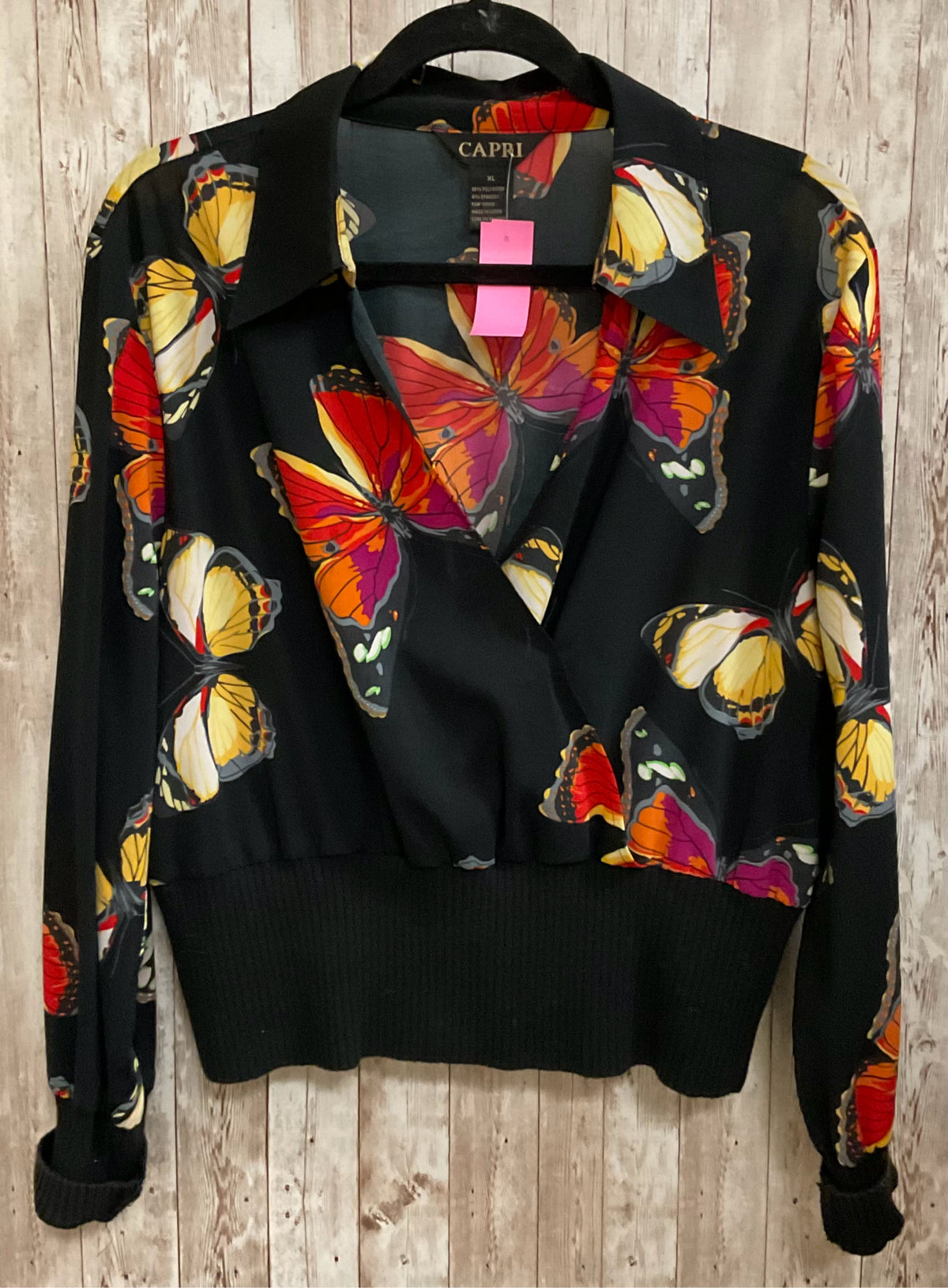 Size XL CAPRI Black Print Top