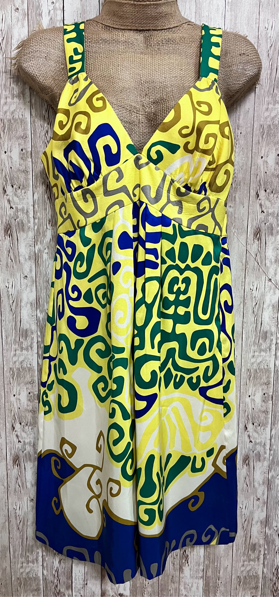 TIBI Size 6 Yellow Print Dress