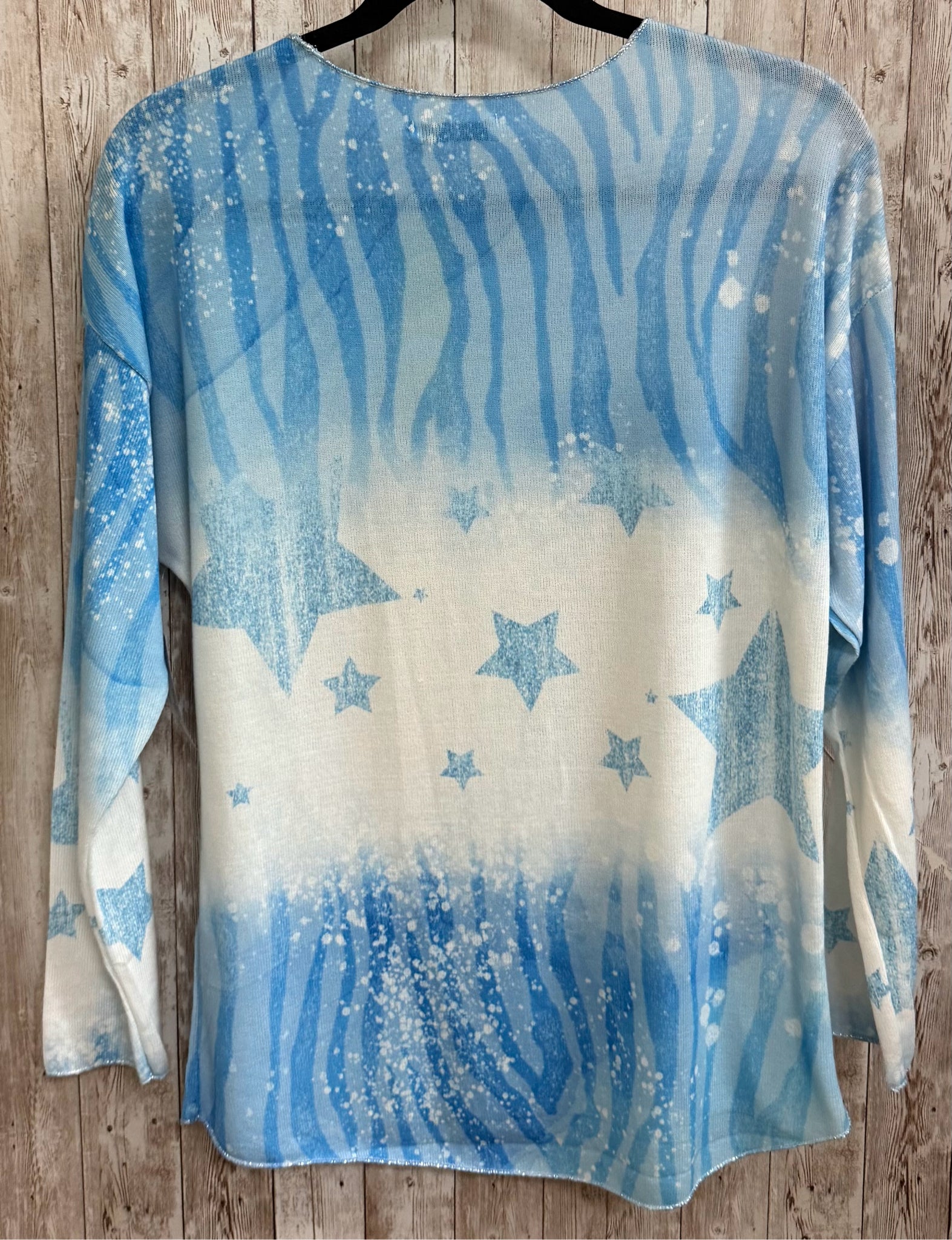 Size M MADE IN ITALY Blue Print Sweater