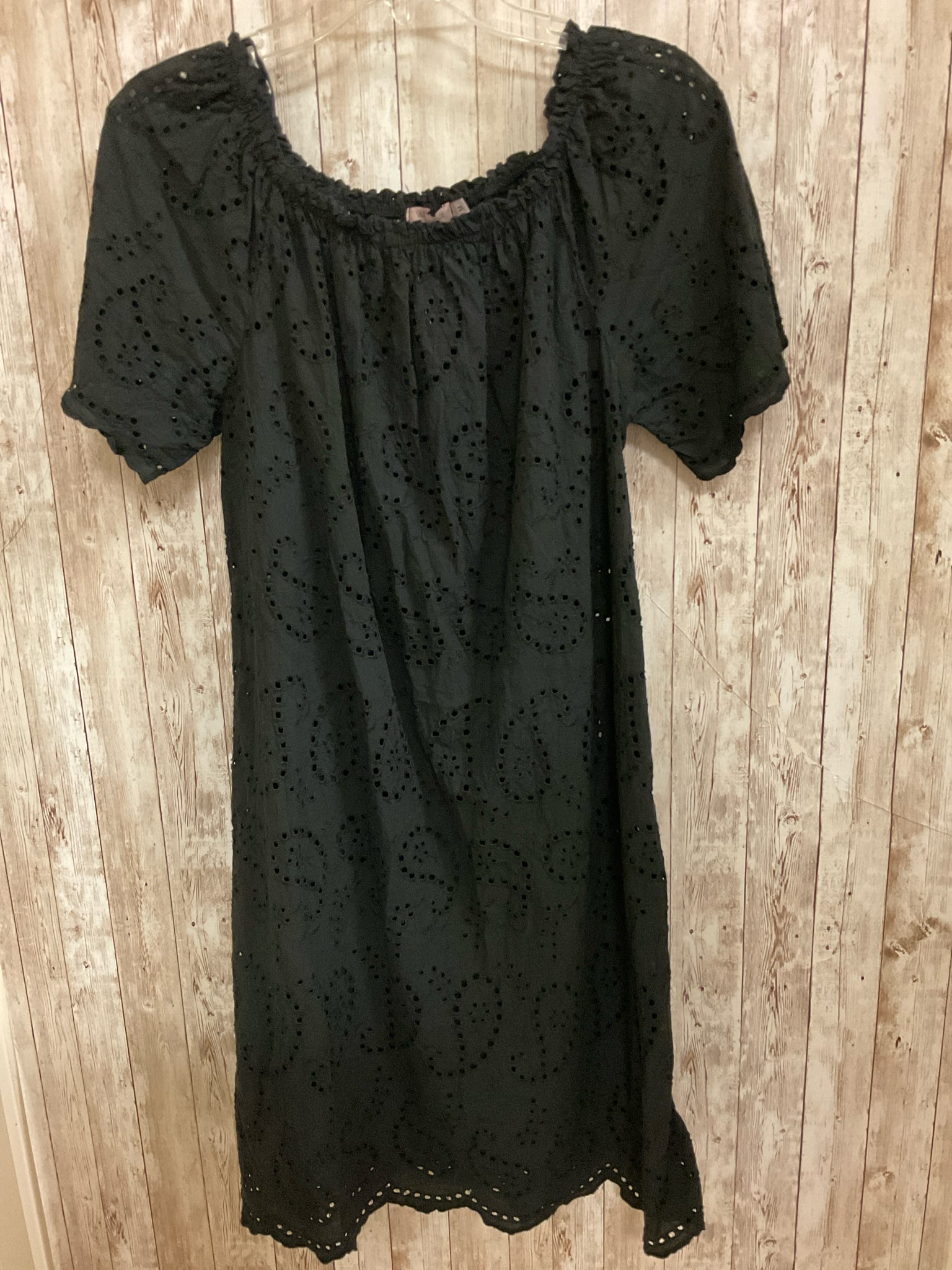 Size M VALENTINA NALDI BLACK EYLET Dress
