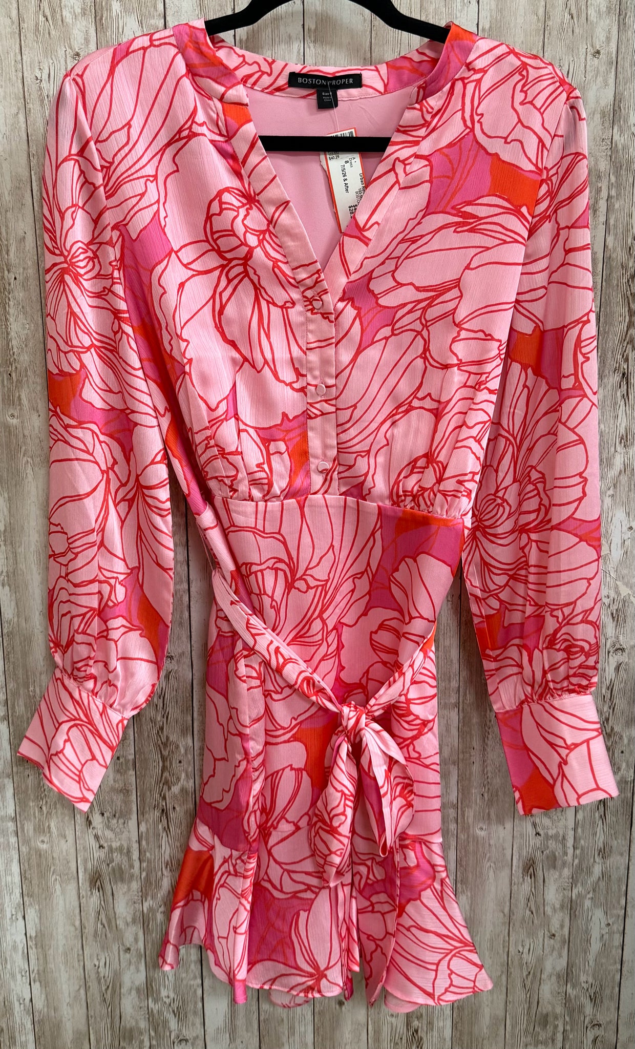 Size 8 BOSTON PROPER Pink Print Dress