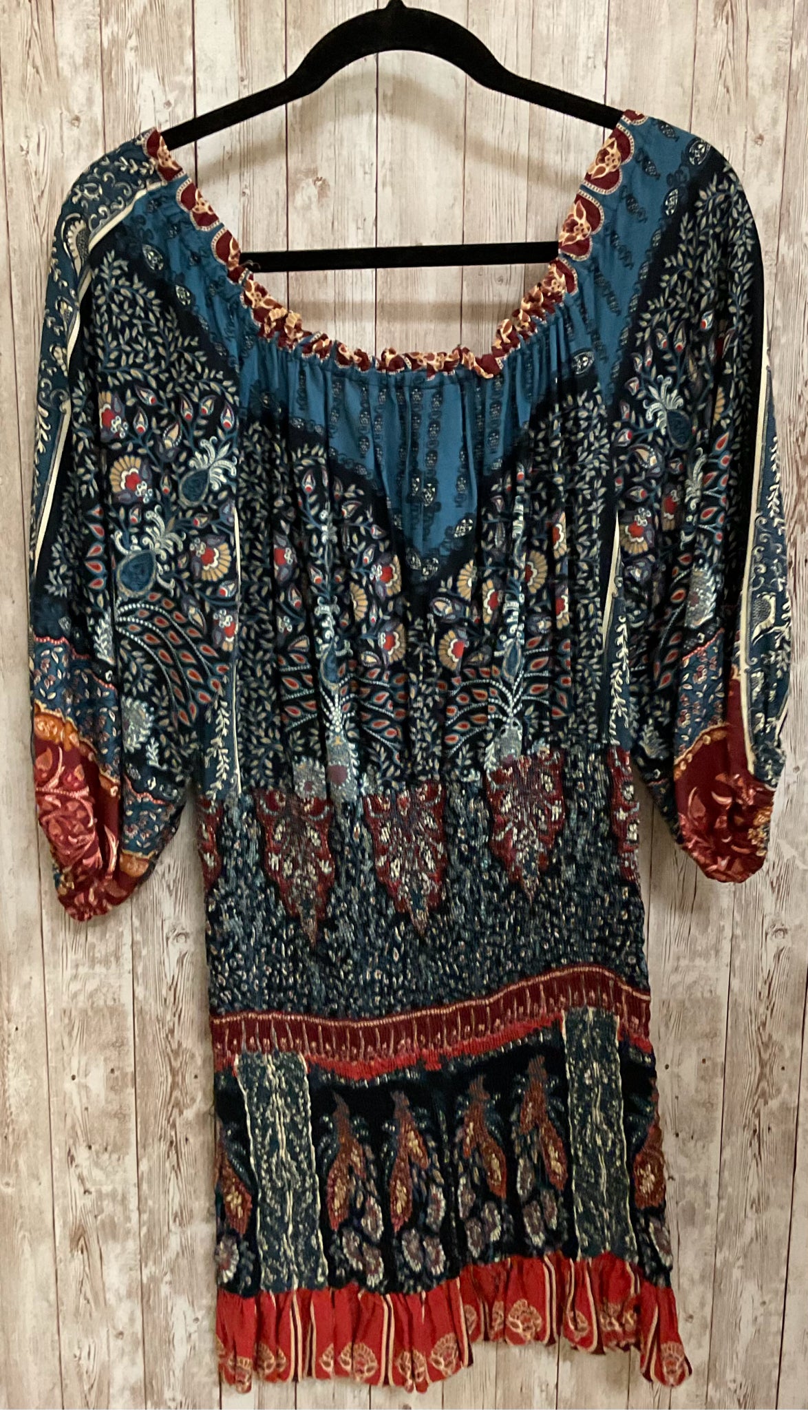Size M FARM RIO Blue Print Dress