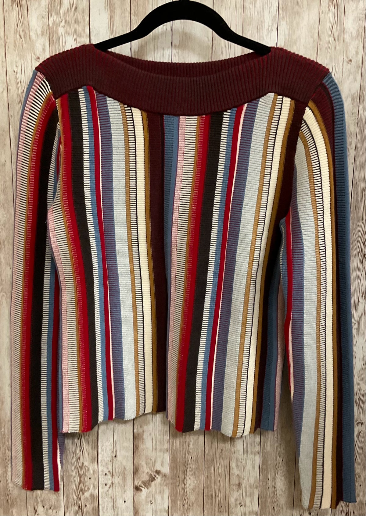 Size M STEVE MADDEN RED AND BLUE STRIPE Sweater