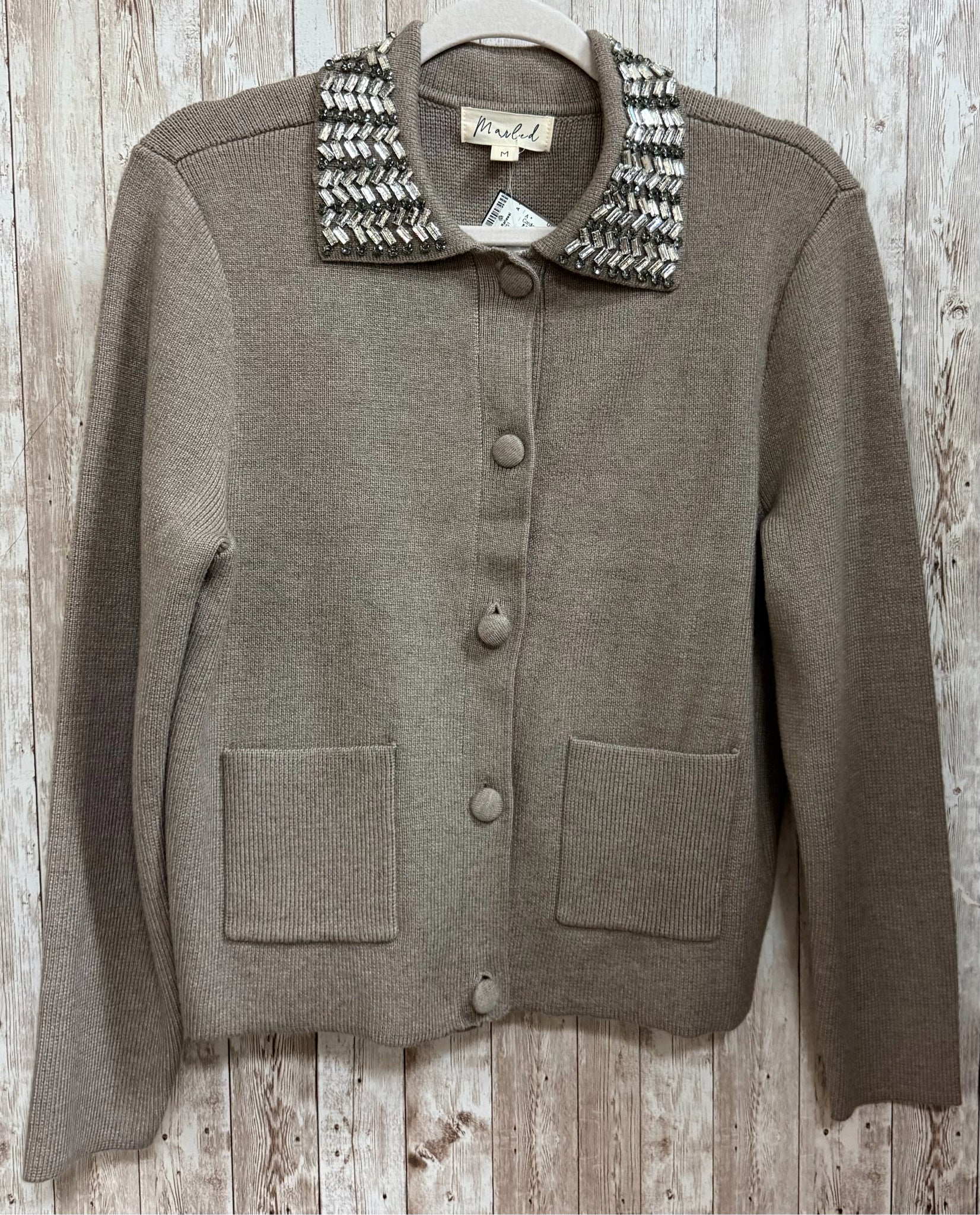 Size M MARLED Taupe Cardigan