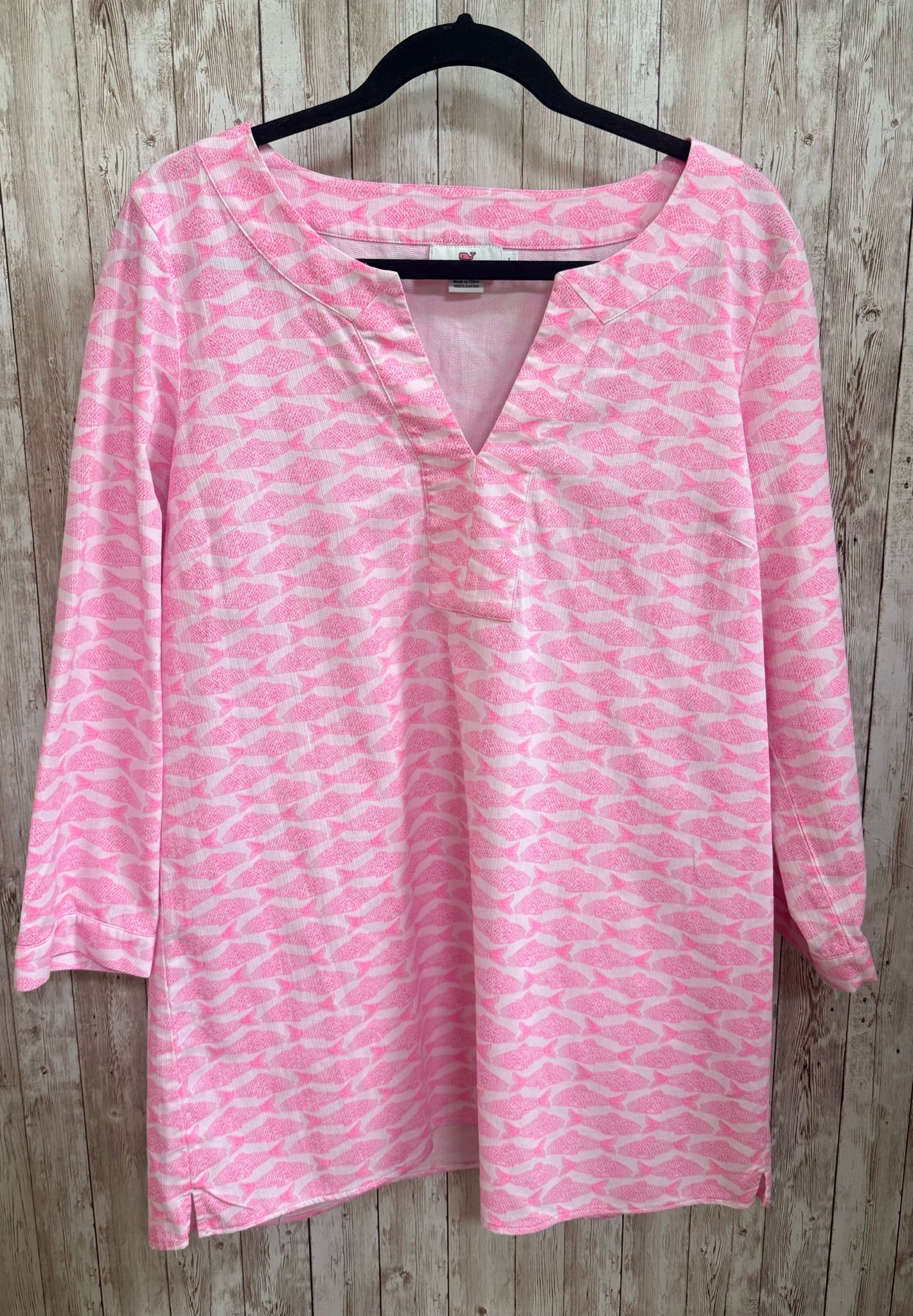 VINEYARD VINES Pink Print Women Size L Tunic