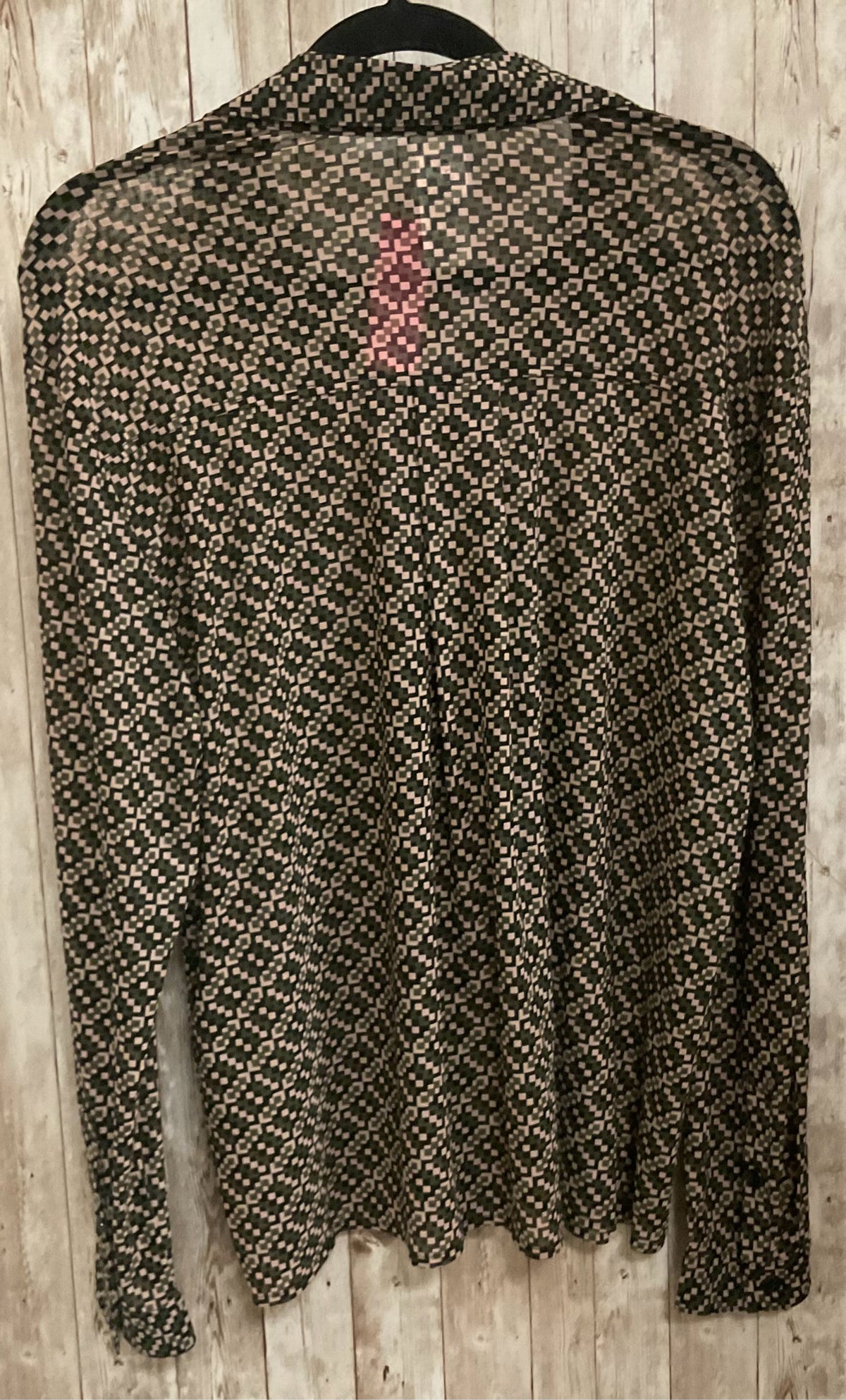 Size L CABI TAN AND GREEN Top