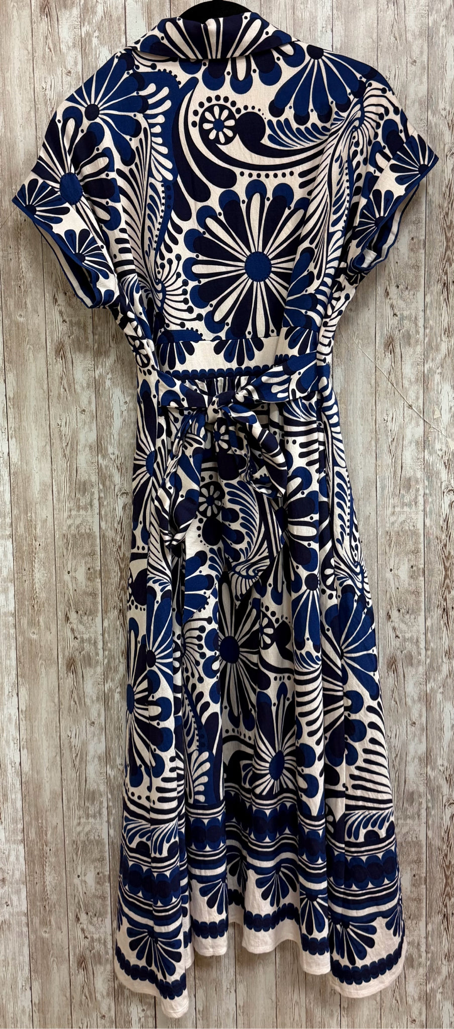 Size S GRACIA BLUE AND TAN Dress
