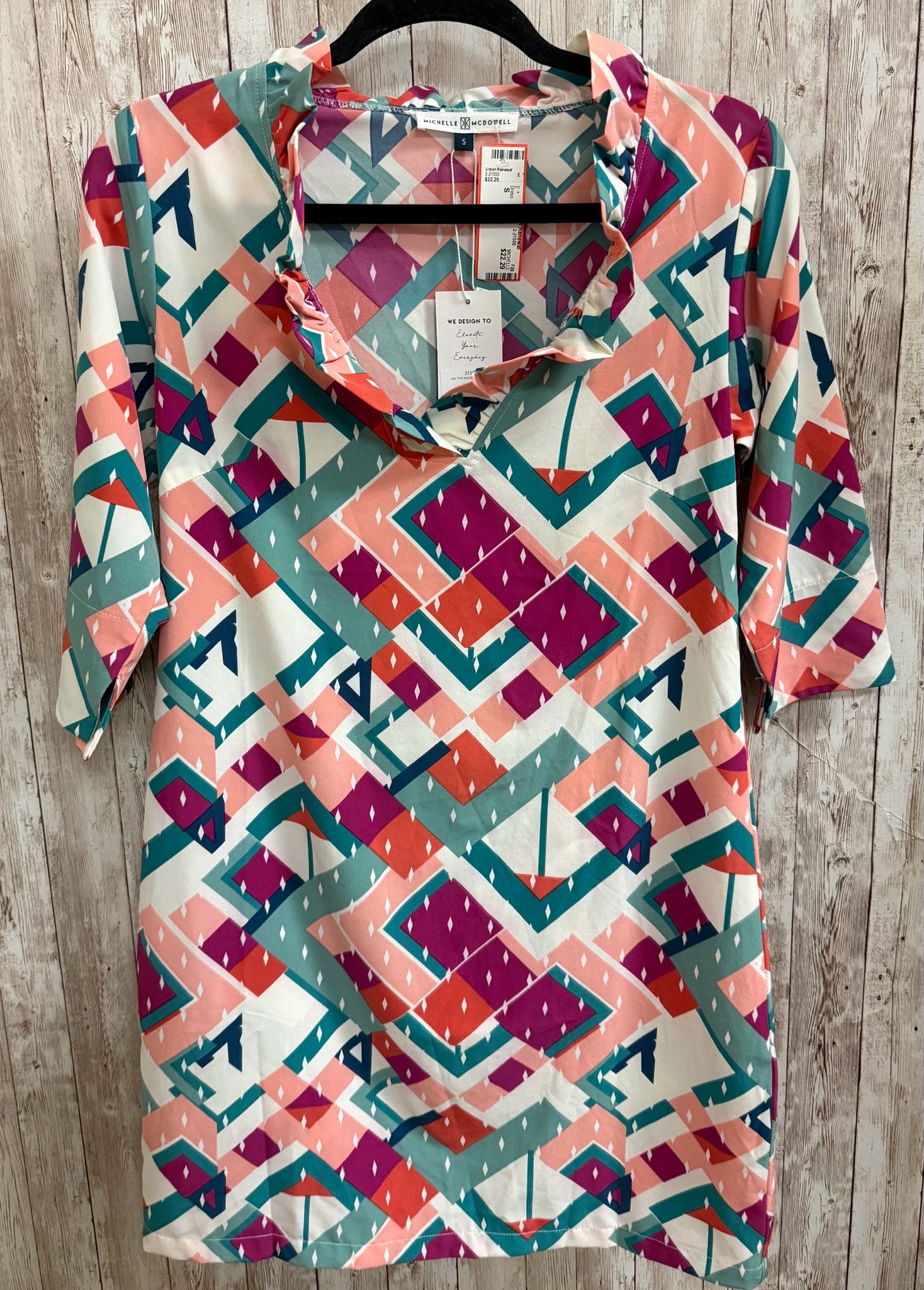 Size S MICHELLE MCDOWELL CREAM MULTI Dress