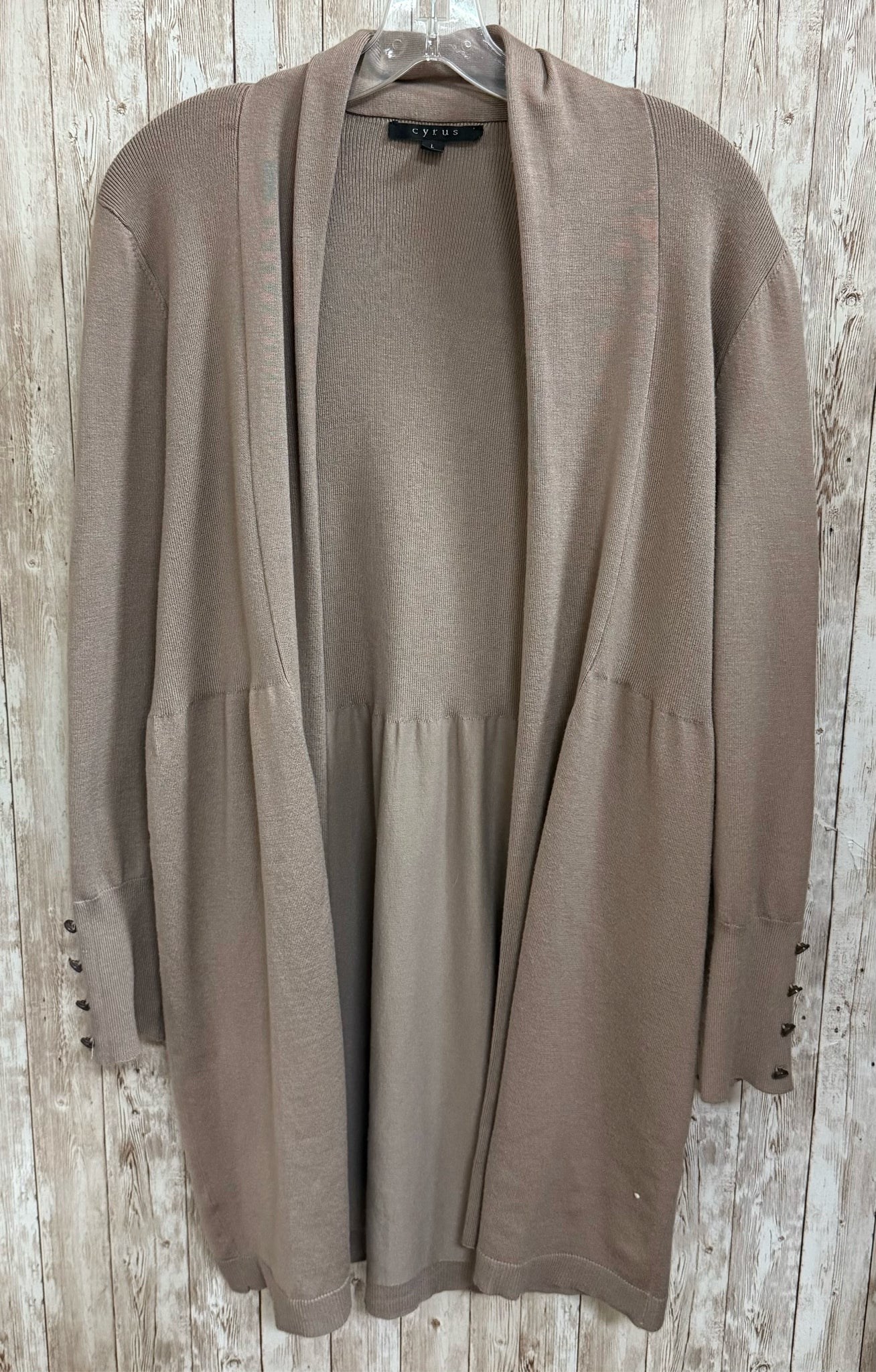 Size L CYRUS Taupe Cardigan