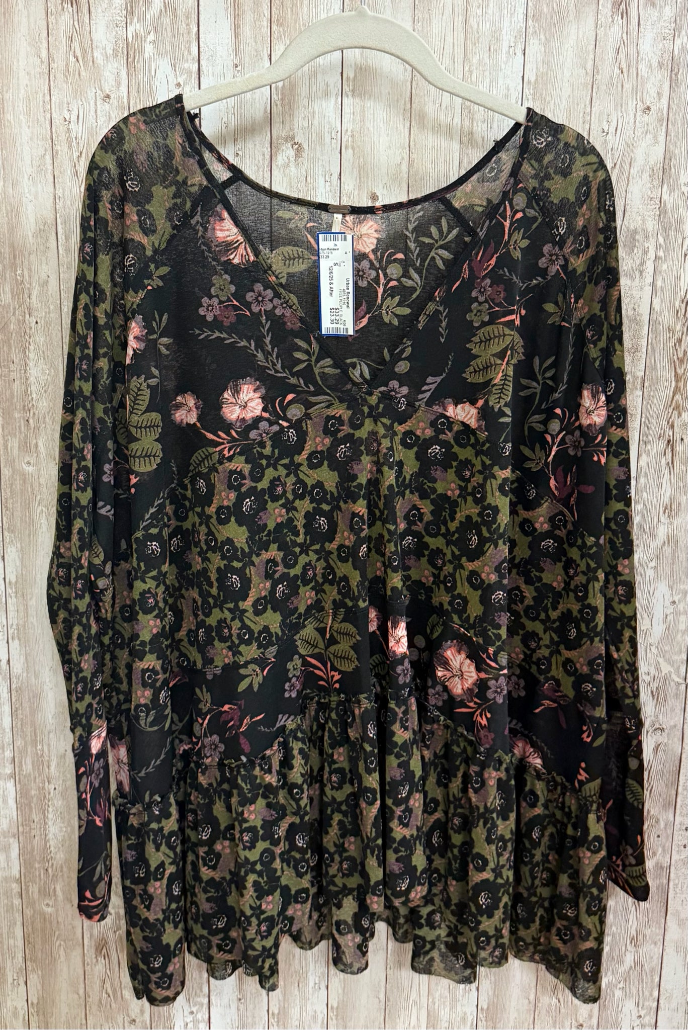 FREE PEOPLE Size S BLACK MULTI Top