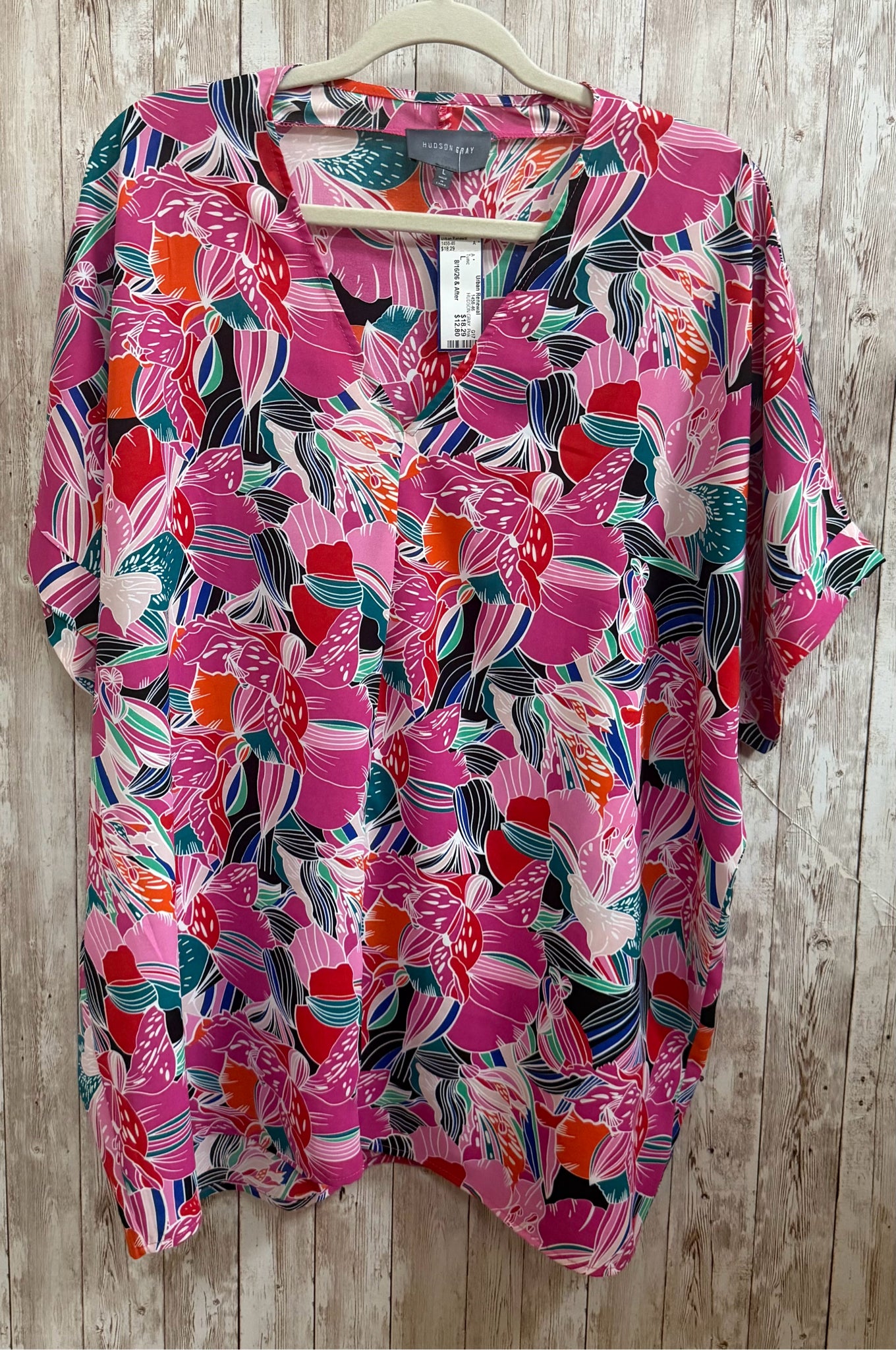 HUDSON GRAY Pink Multi Women Size L Tunic
