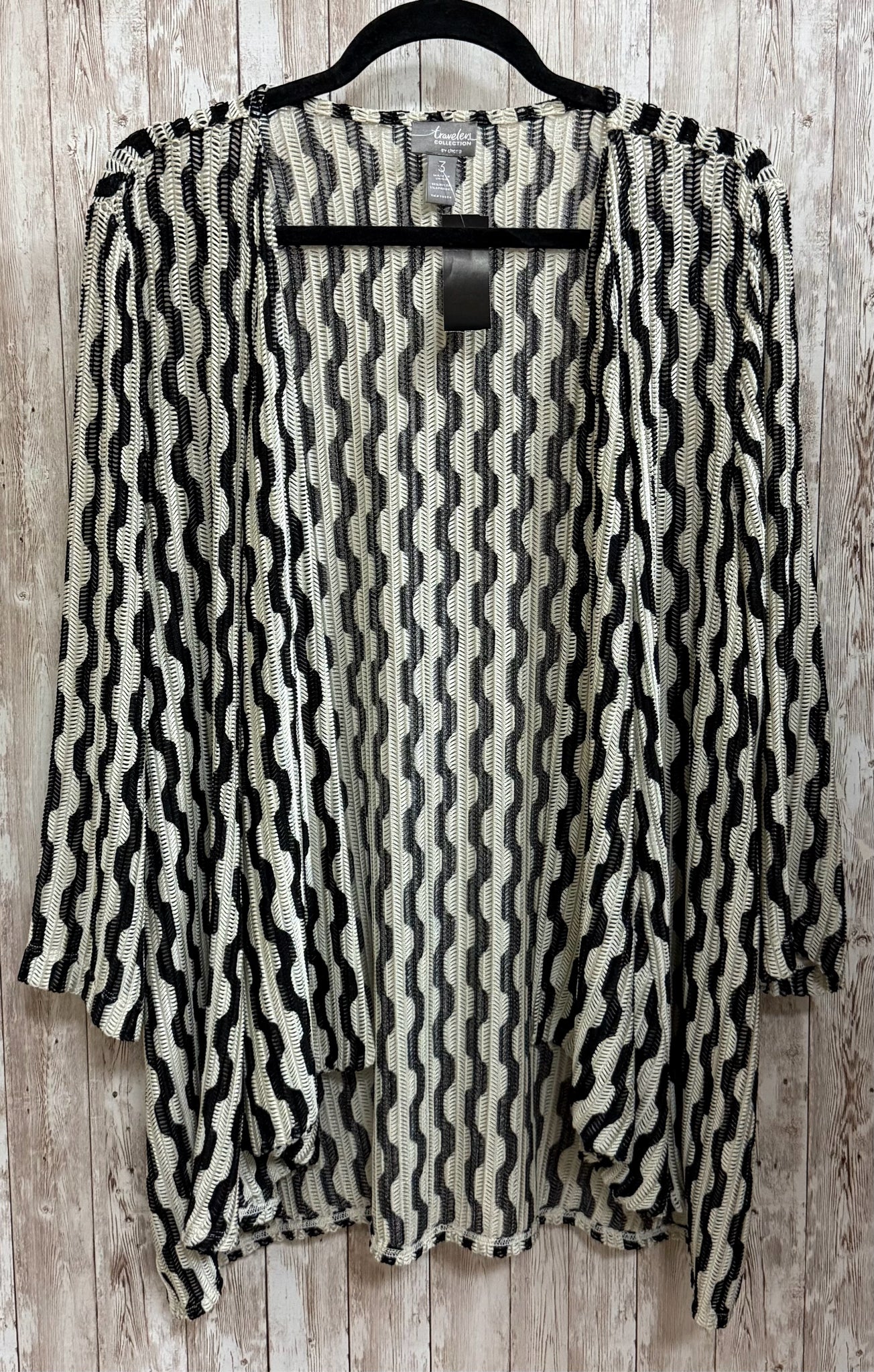 Size XL CHICO'S BEIGE AND BLACK Cardigan