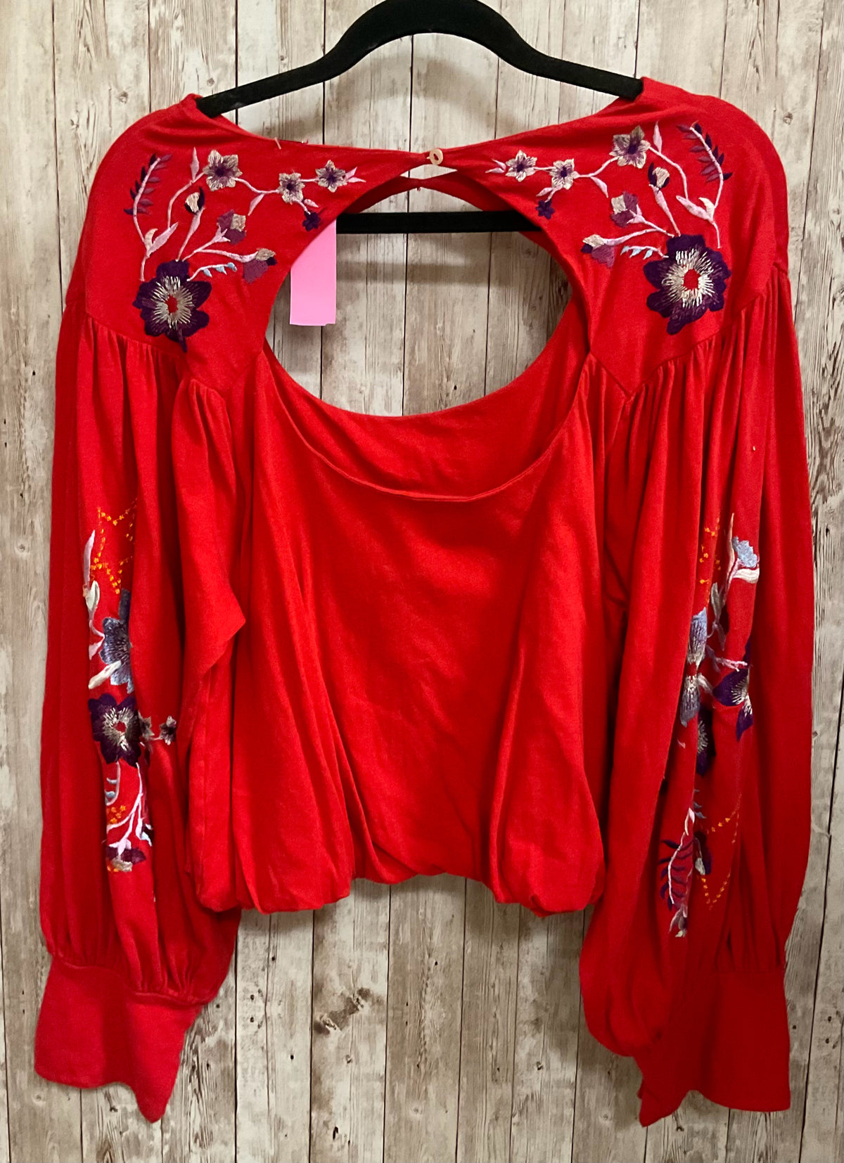 Size S FREE PEOPLE RED FLORAL Top