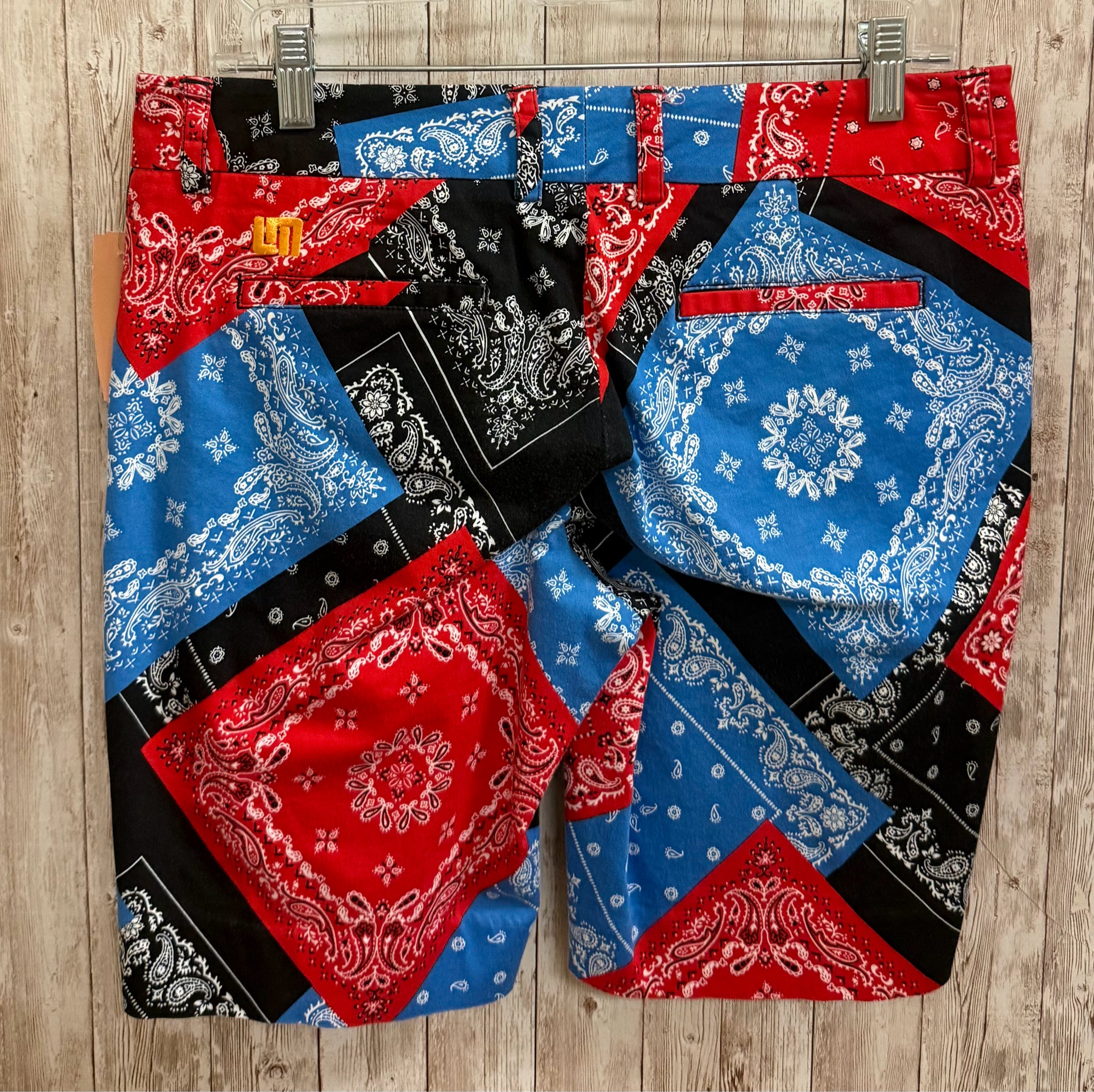 Size M LOUDMOUTH BLUE AND RED PRINT Shorts
