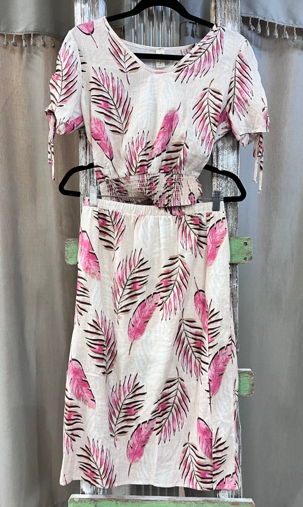 LAZY SUNDAYS Size S Peach Print 2 PC Dress