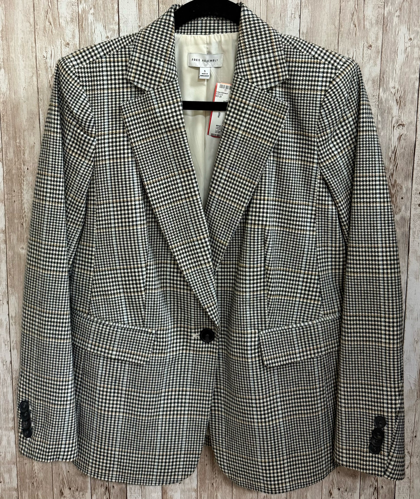 Size S FREE ASSEMBLY BLACK AND BEIGE Blazer