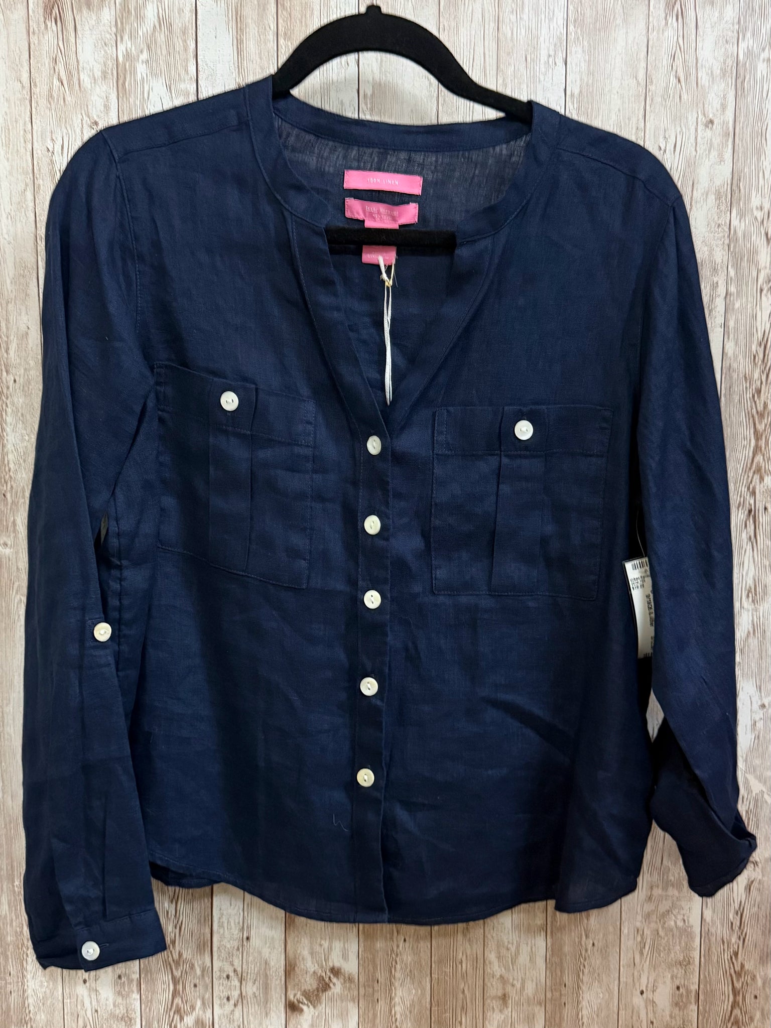 Size S ISAAC MIZRAHI Navy Top