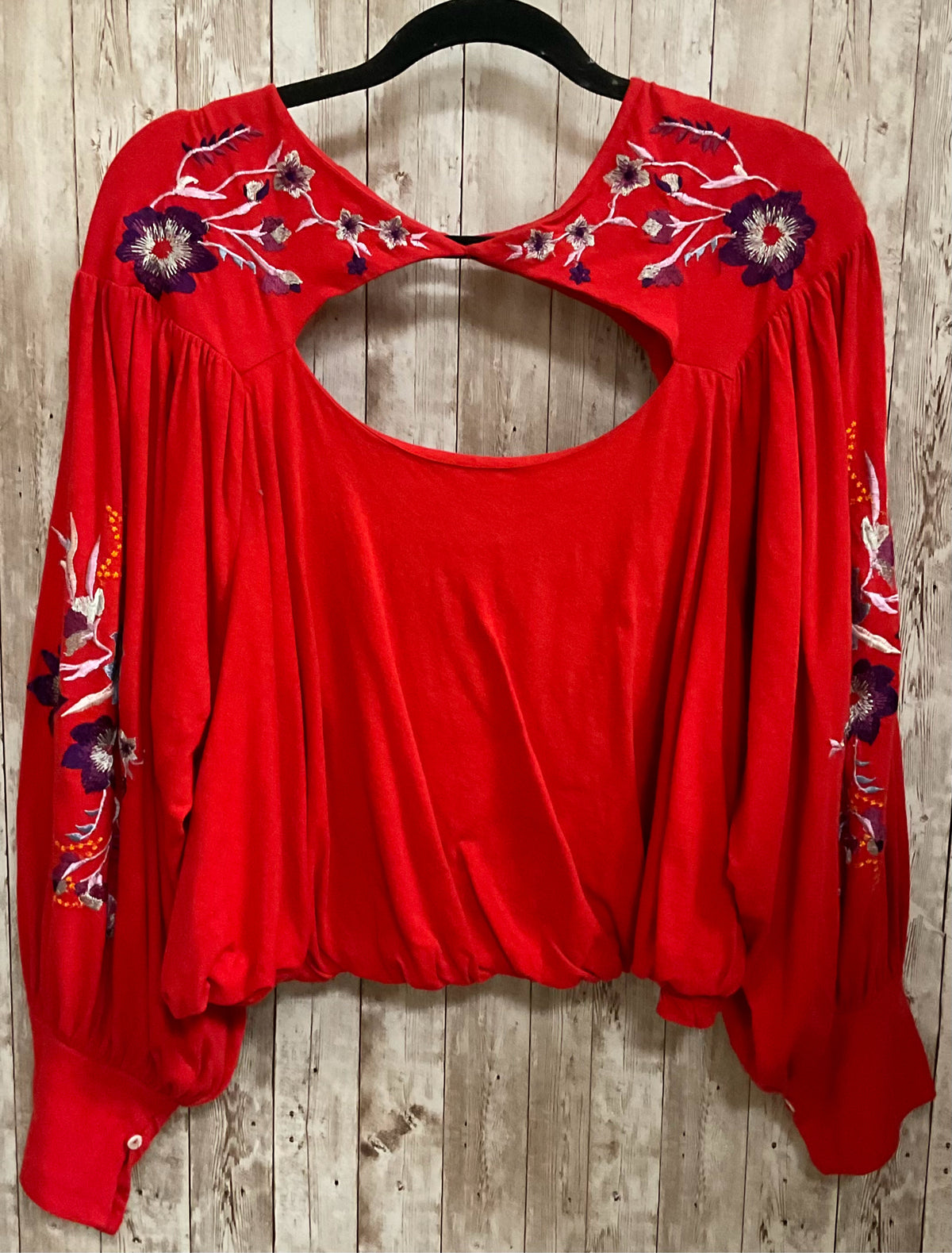 Size S FREE PEOPLE RED FLORAL Top