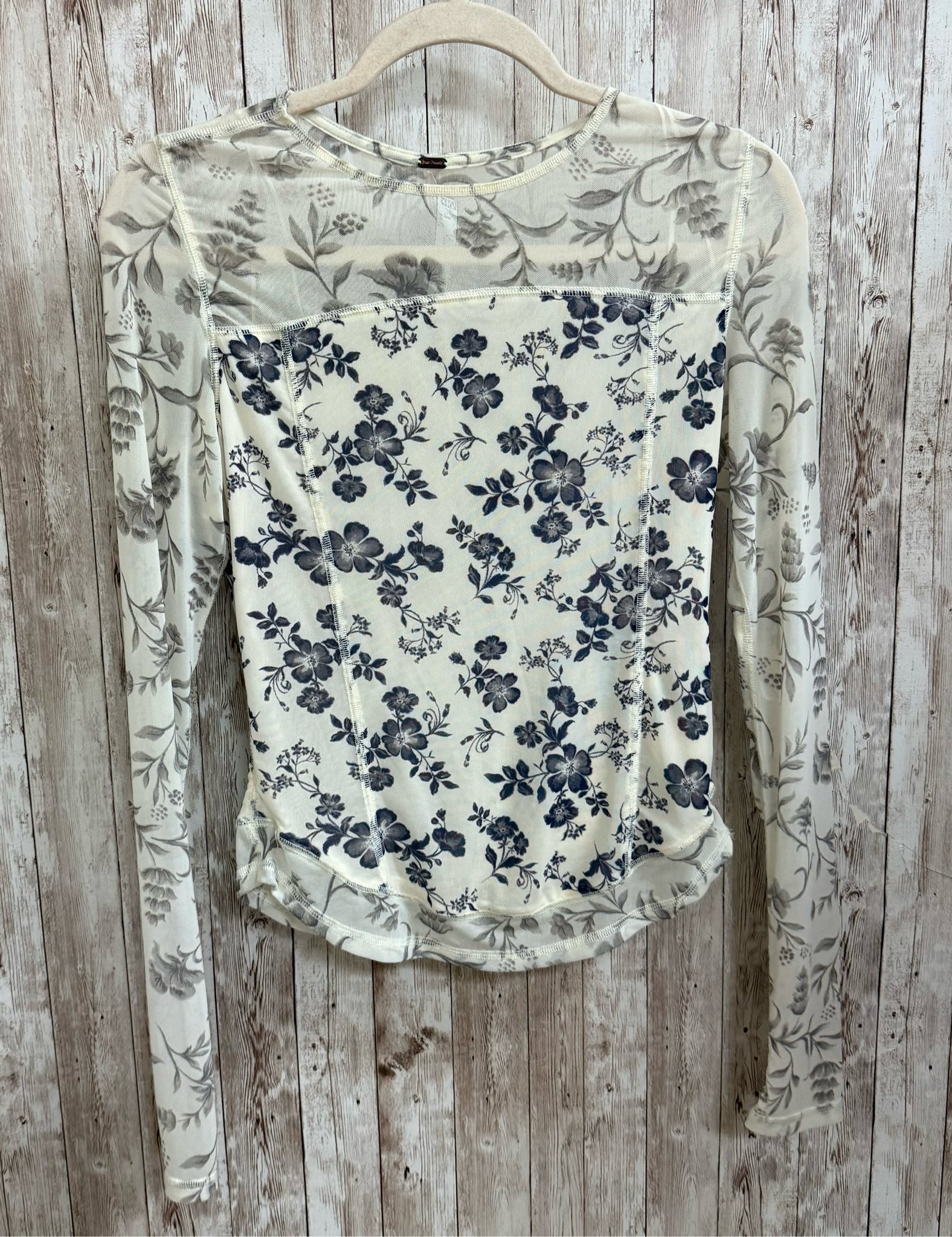 Size L FREE PEOPLE Beige Print Top