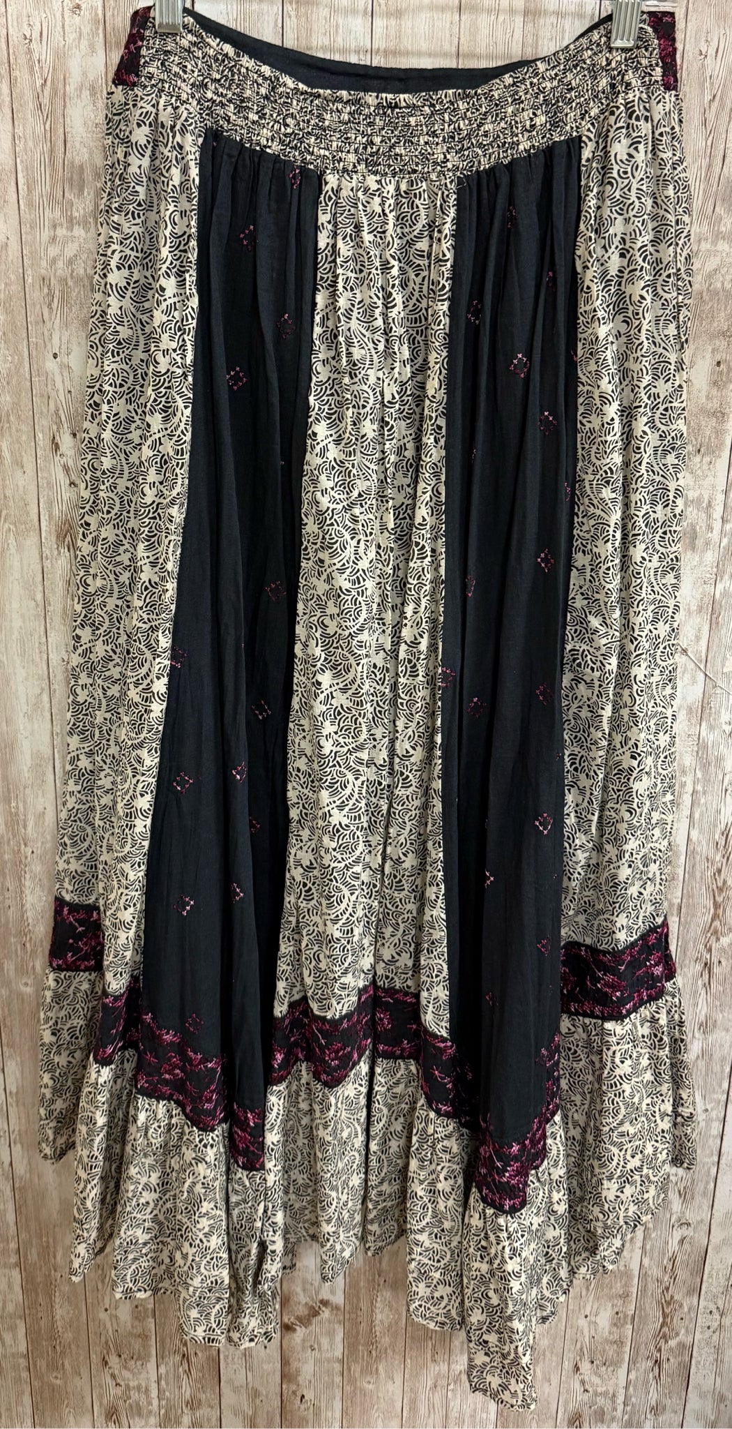 Size M FREE PEOPLE BLACK MULTI PRINT Skirt