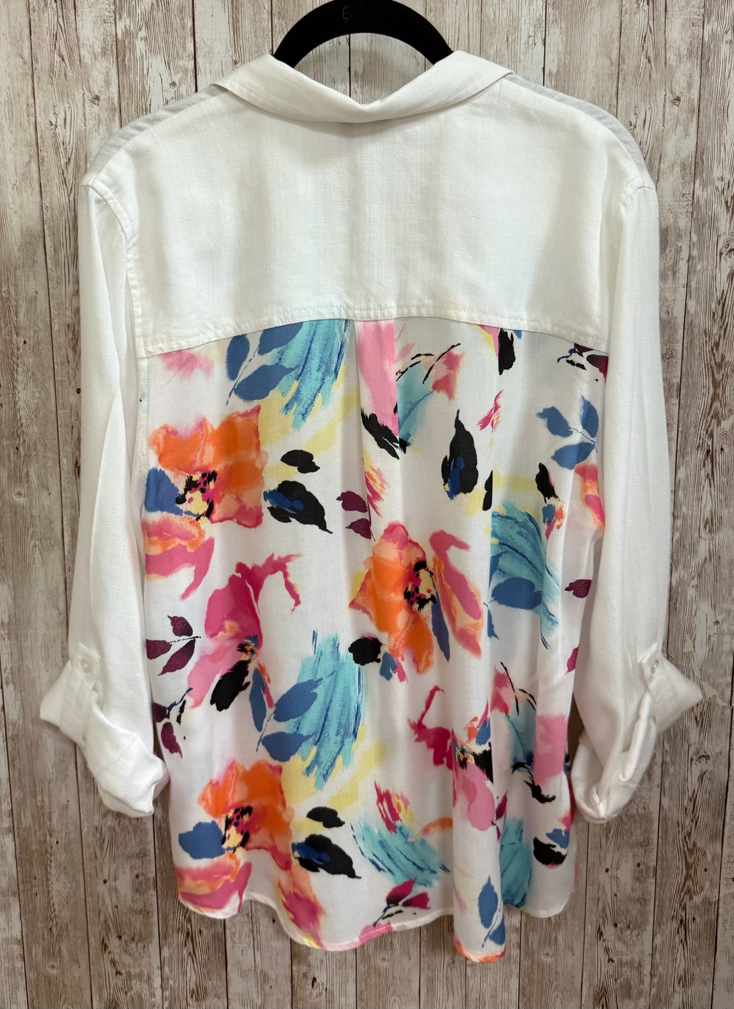 Size L CHICO'S WHITE FLORAL Top
