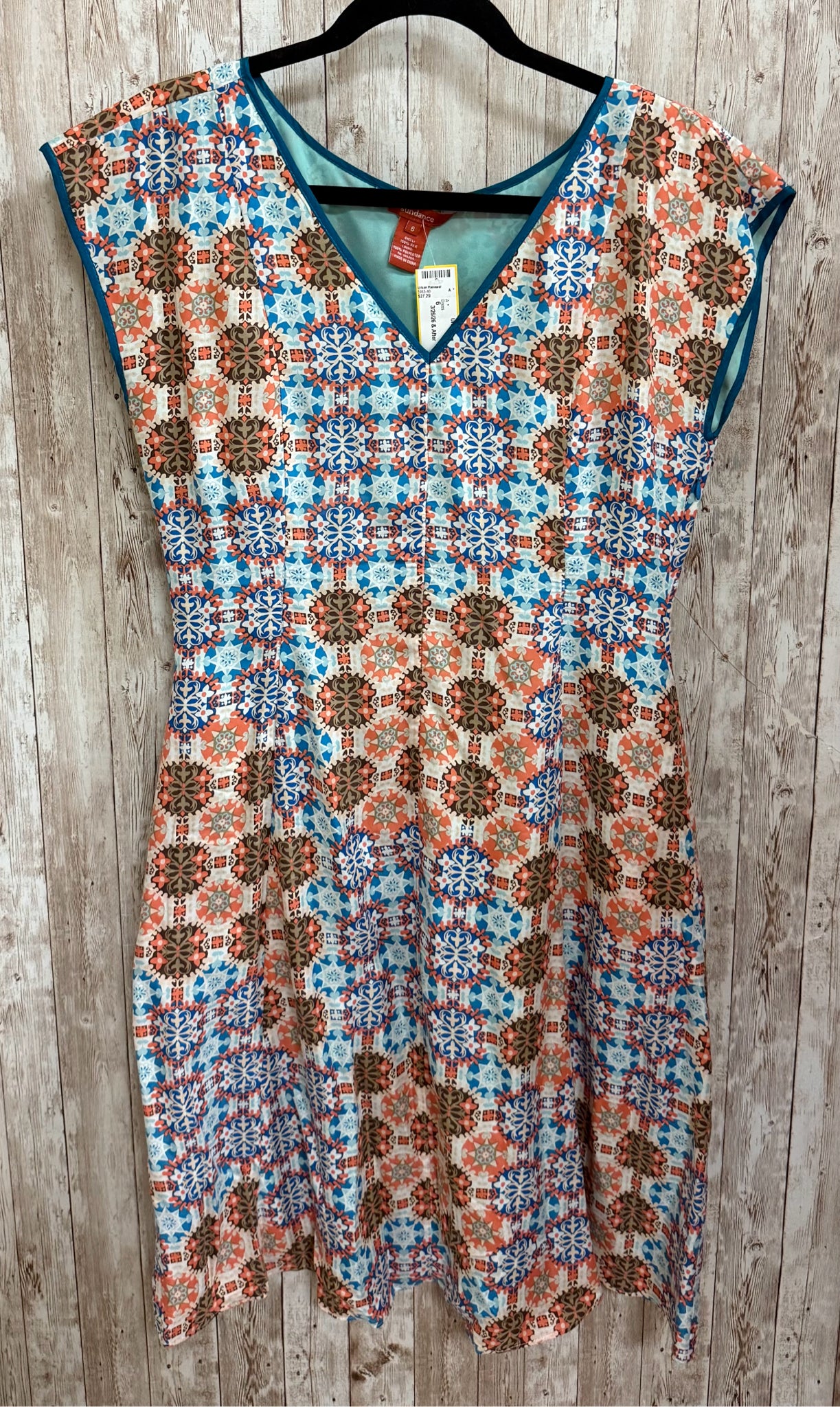 Size 6 SUNDANCE BLUE AND ORANGE Dress