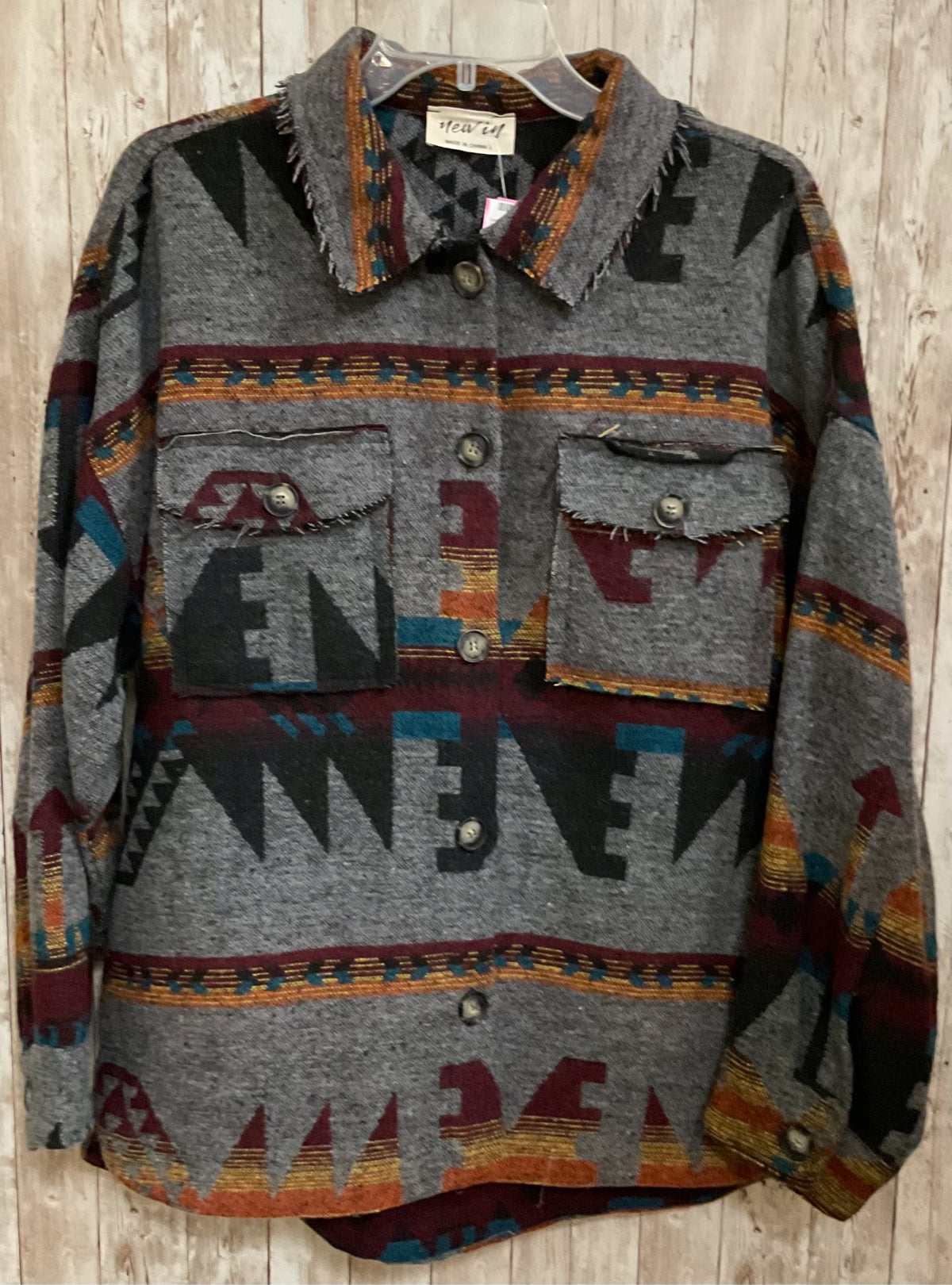 Size L NEW IN grey print Jacket