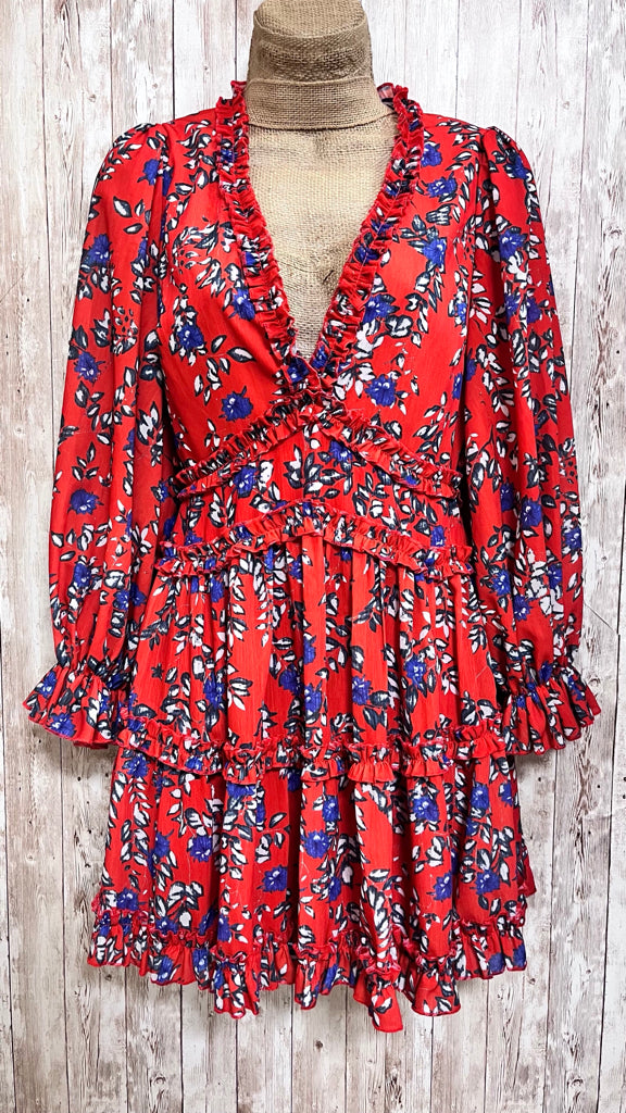 Size S CRIVIT RED AND BLUE FLORAL Dress
