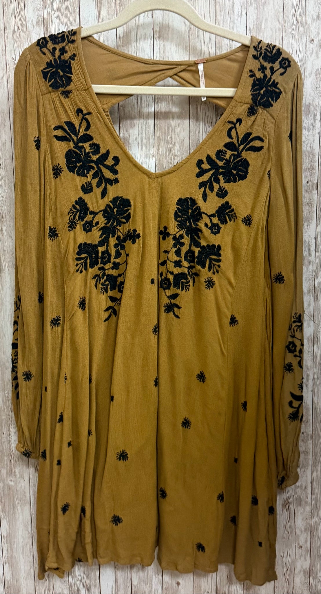 FREE PEOPLE Mustard Print Women Size M Tunic