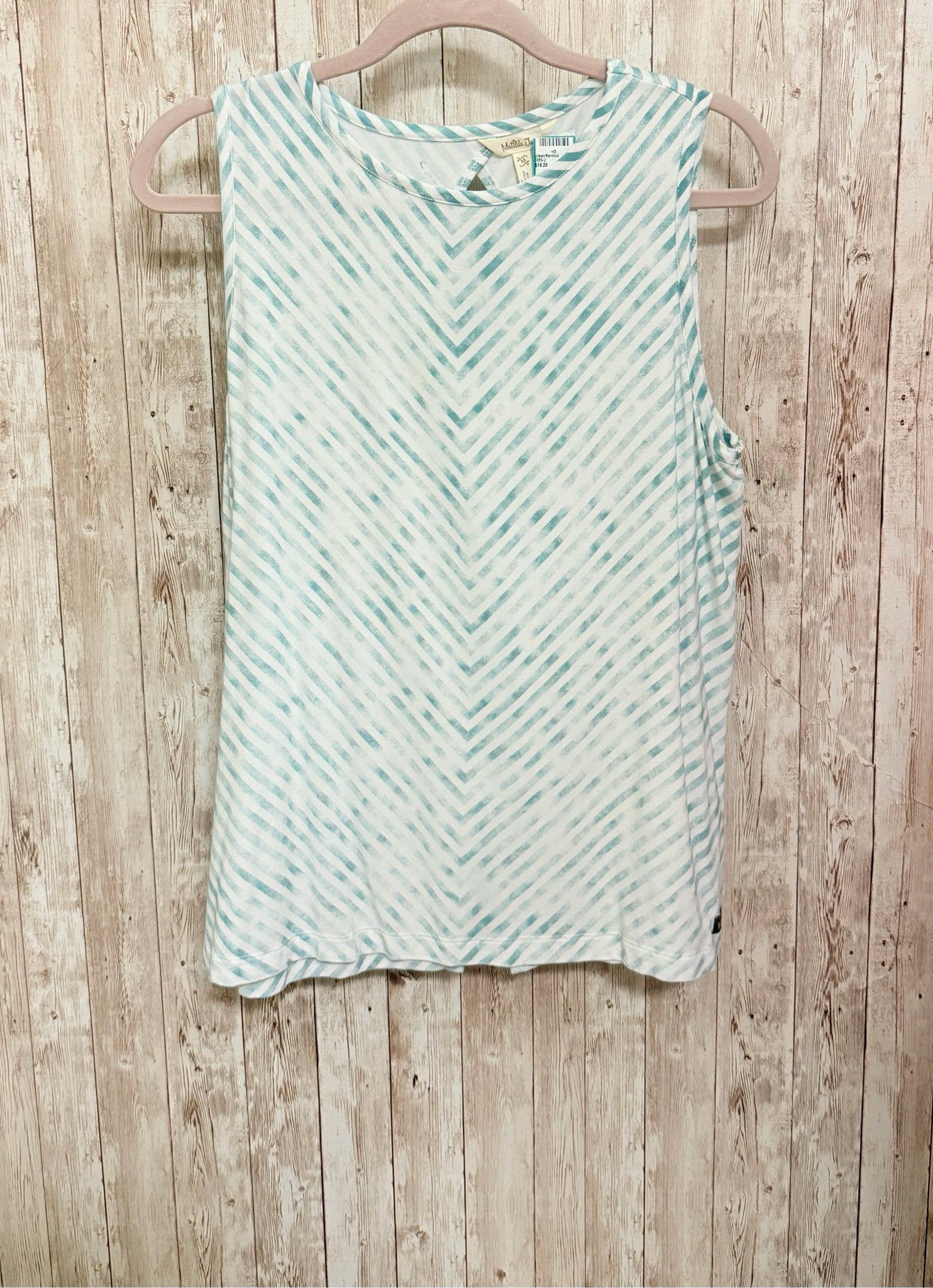 MATILDA JANE Size M TEAL AND WHITE Top