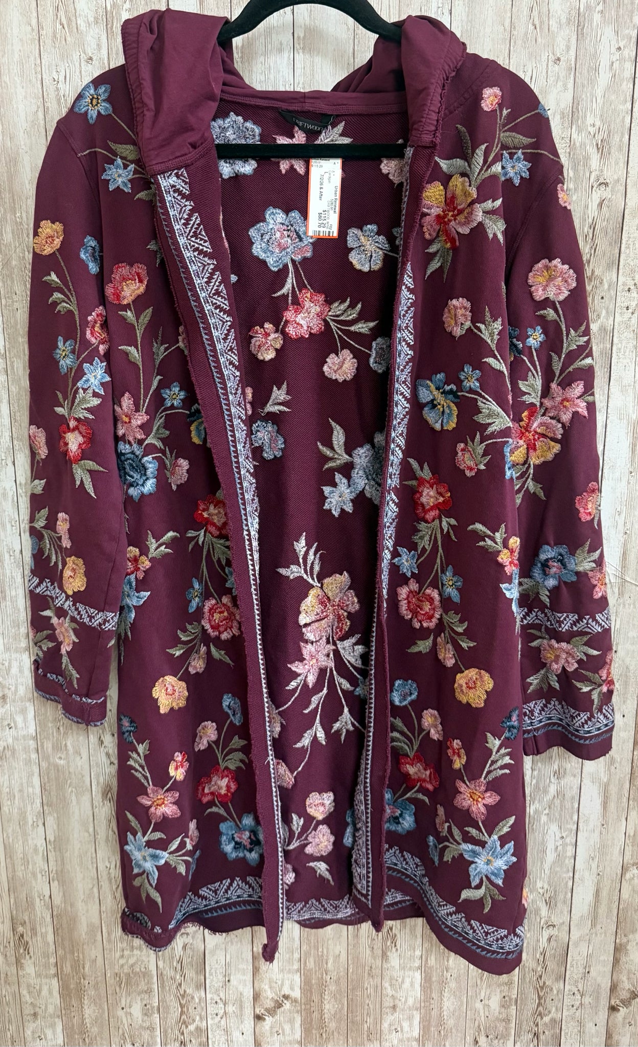 Size L DRIFTWOOD WINE Cardigan
