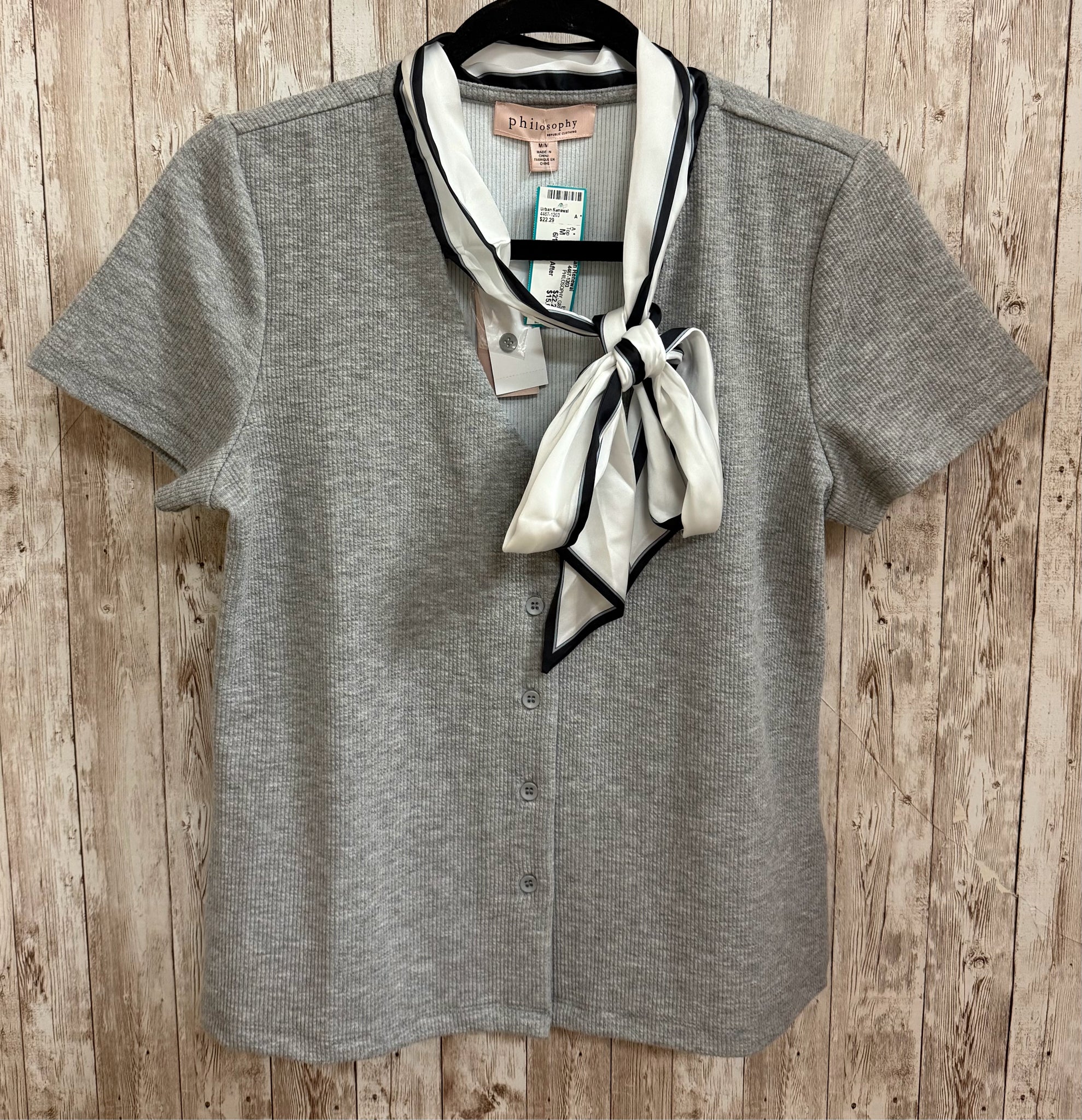 Size M PHILOSOPHY GREY AND WHITE Top