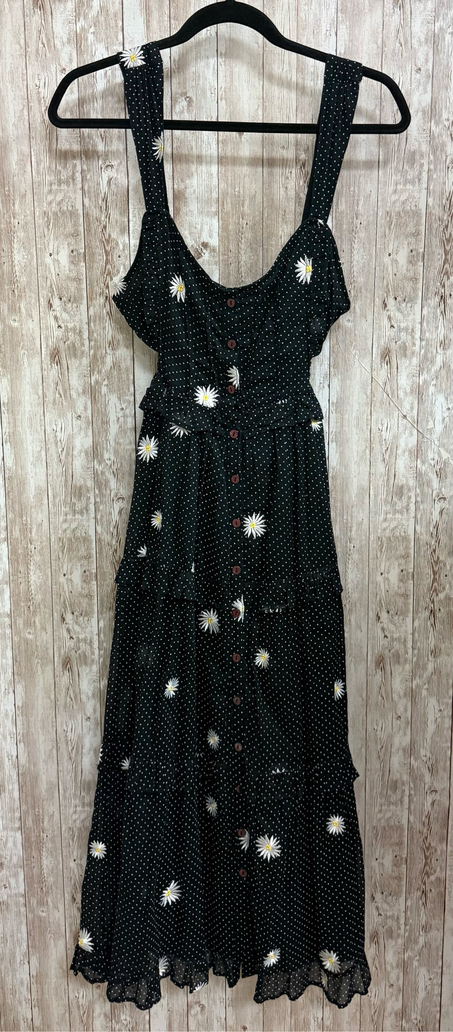 Size M FREE PEOPLE BLACK POLKADOT Dress