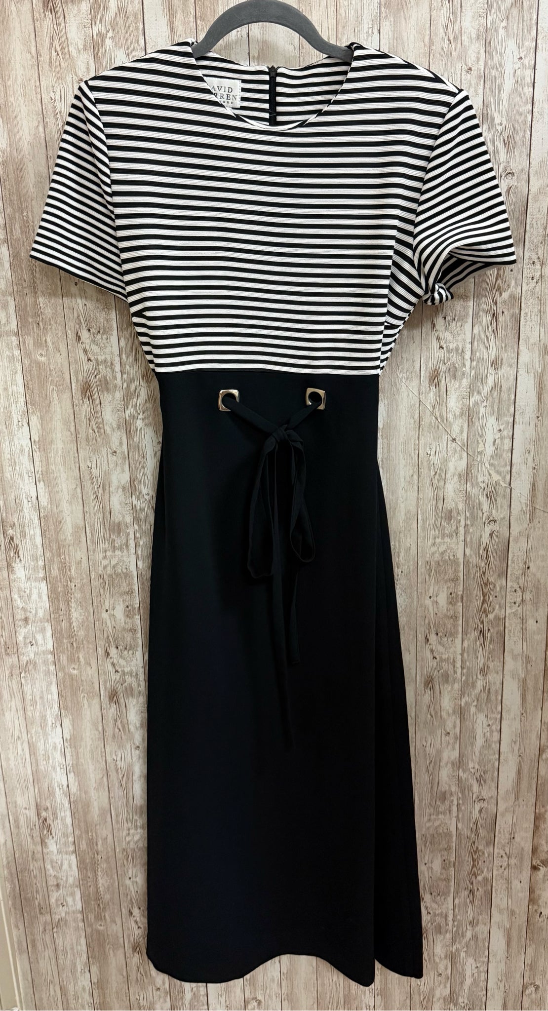 Size 12 DAVID WARREN BLACK AND WHITE STRIPE Dress
