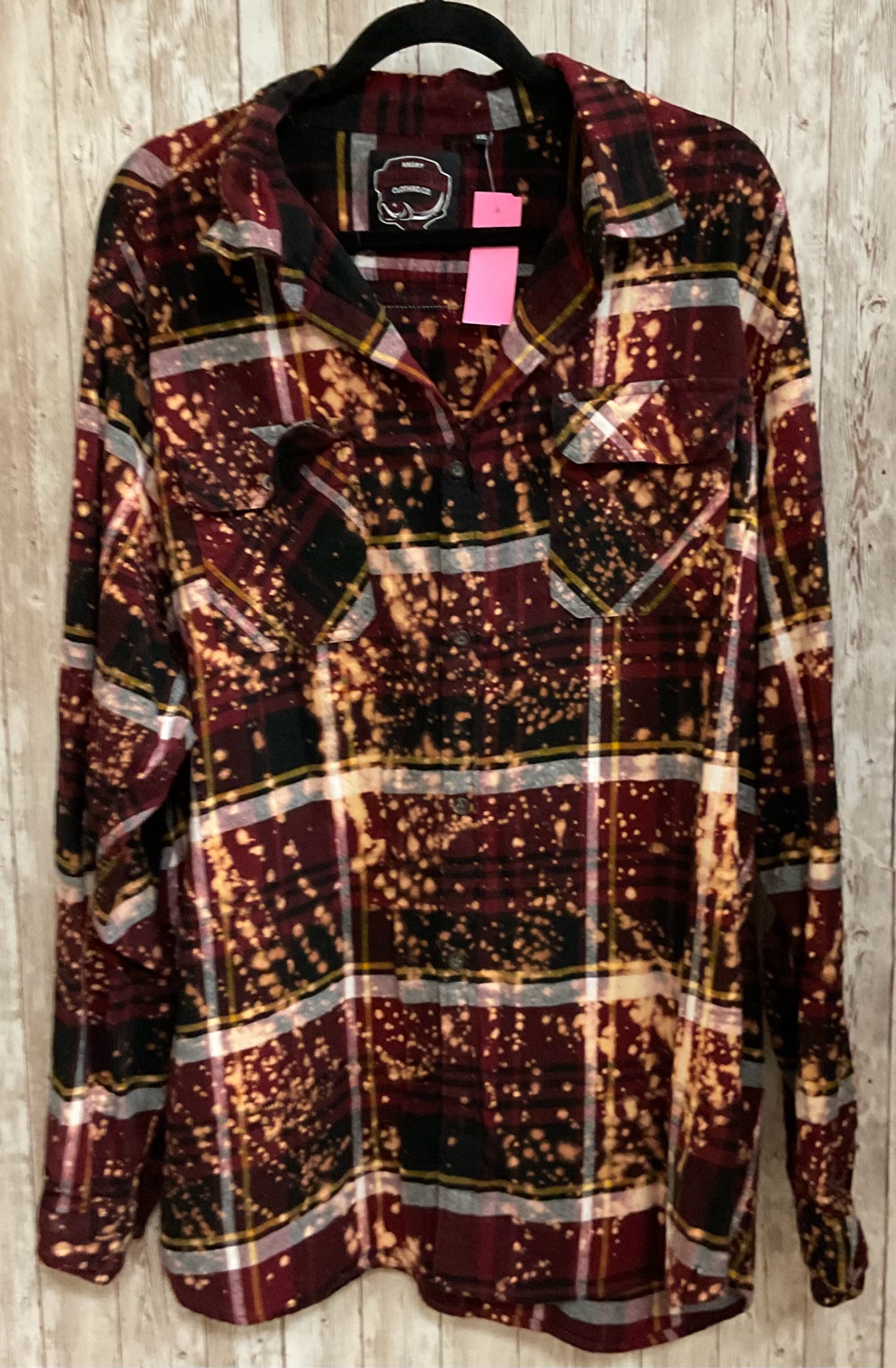 Size XXL ANGRY MINNOW BURGUNDY PRINT Top